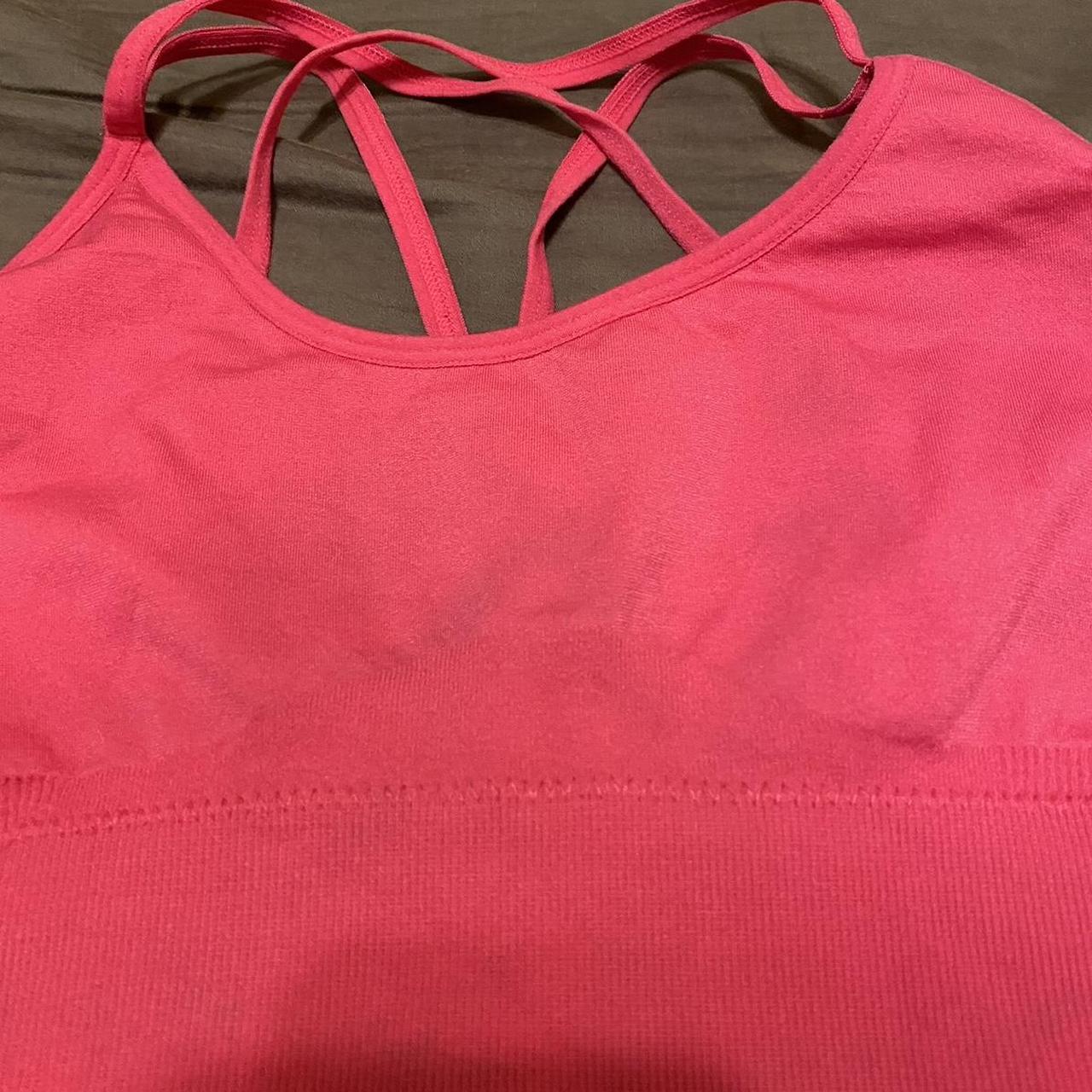 NVGTN hot pink strappy back sports bra. has slight... - Depop