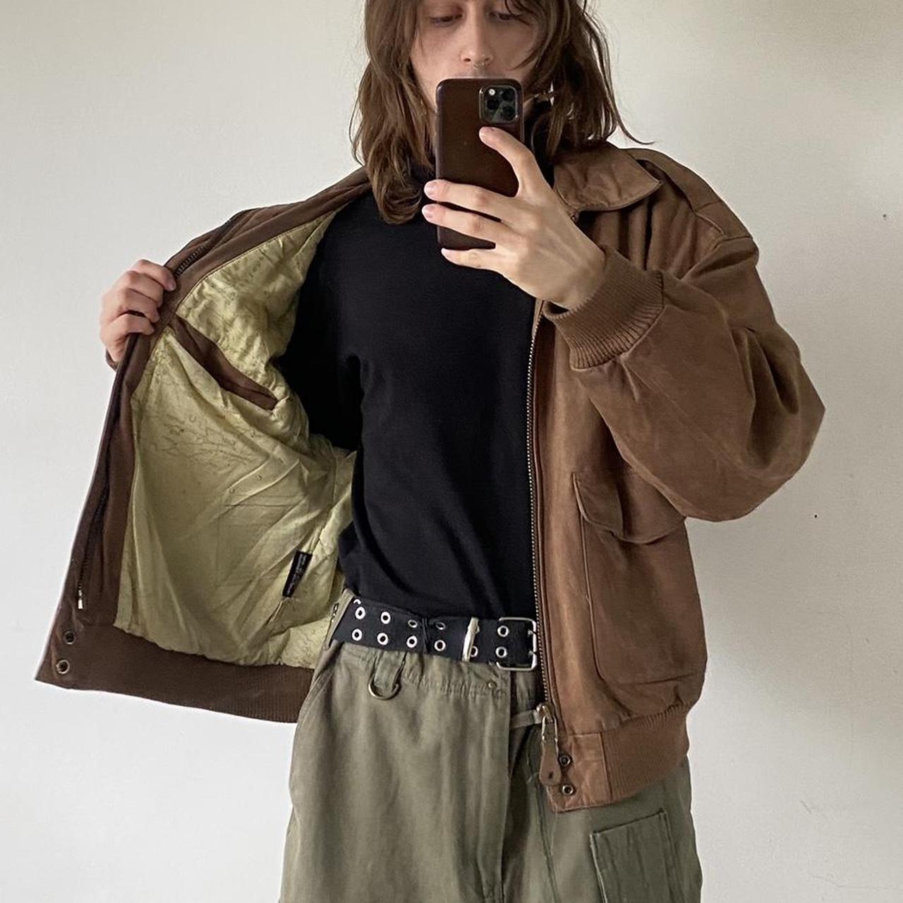 1980s vintage brown real suede bomber jacket - got... - Depop