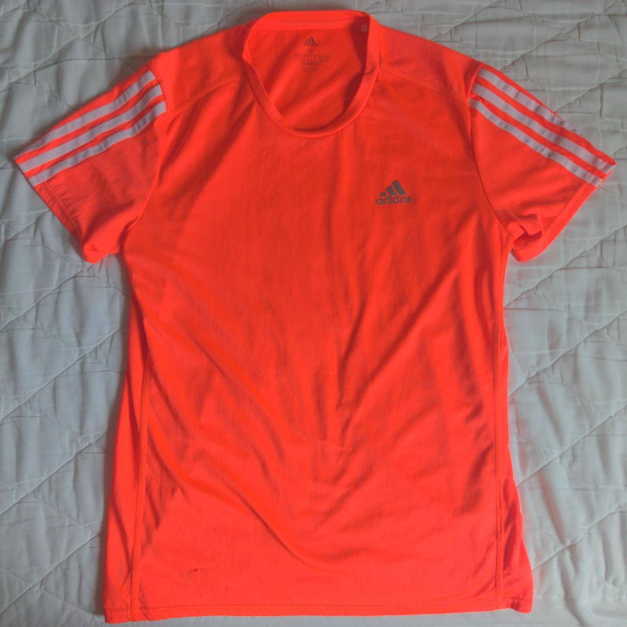 Coral Red/ Bright Orange Adidas Running Climalite... - Depop