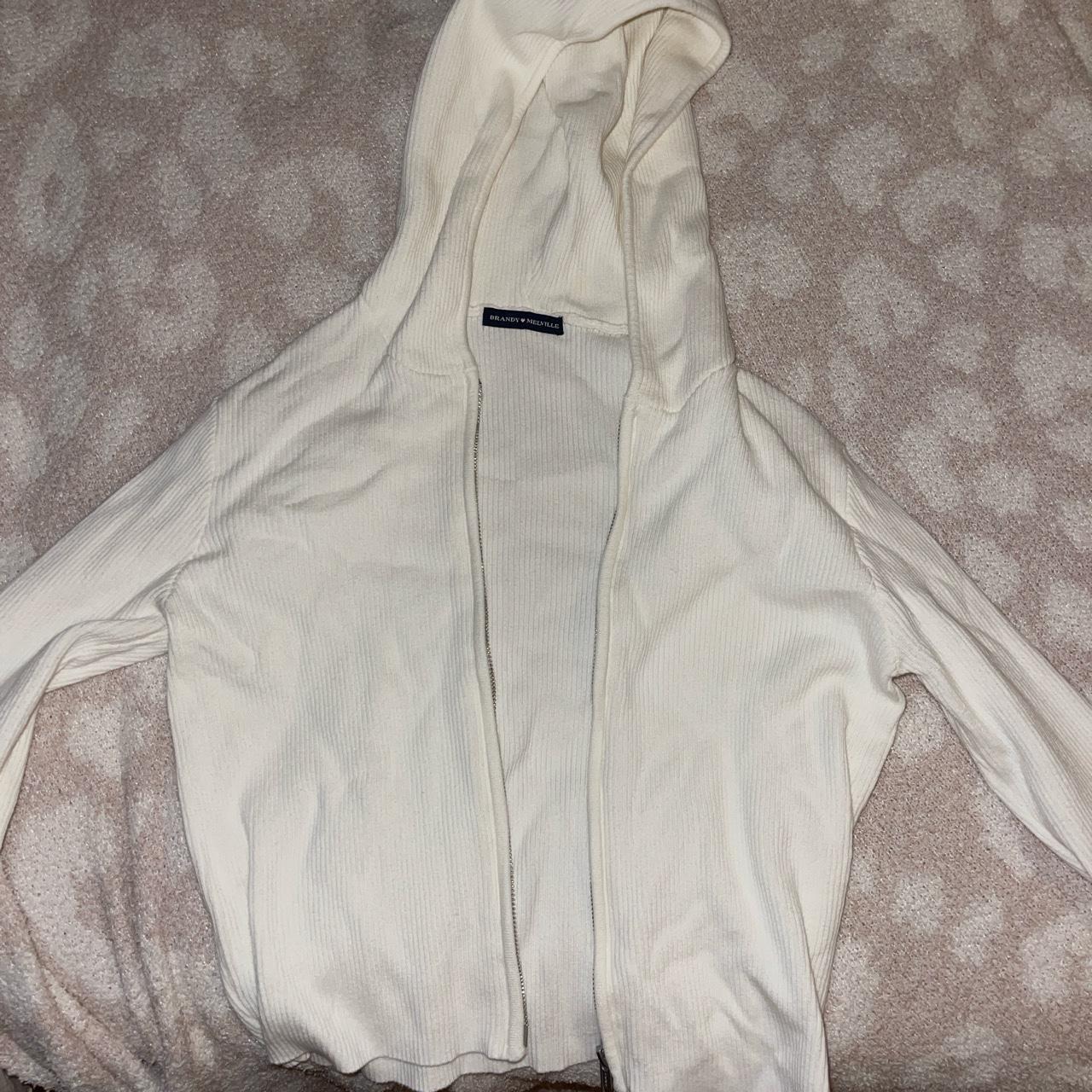 Brandy melville cropped white best sale zip up