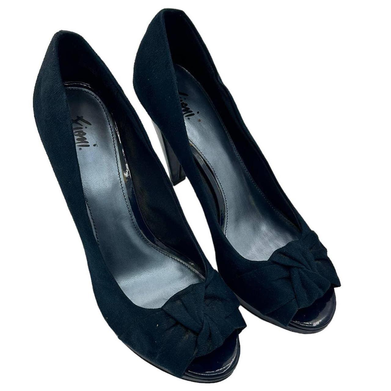 Introducing the Fioni Navy Blue Peep Toe Heels Depop