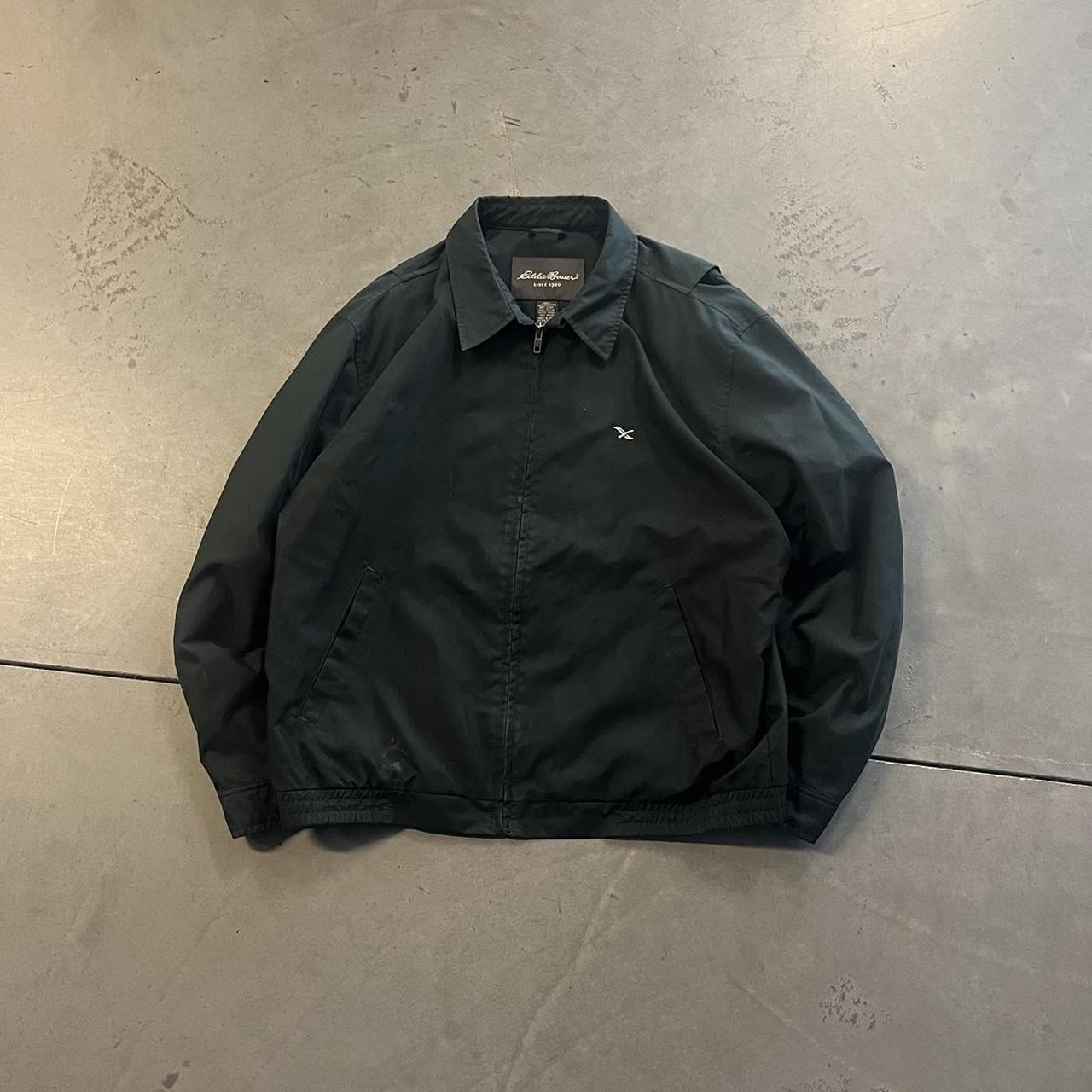 vintage 90’s dark green polo style zip up jacket... - Depop