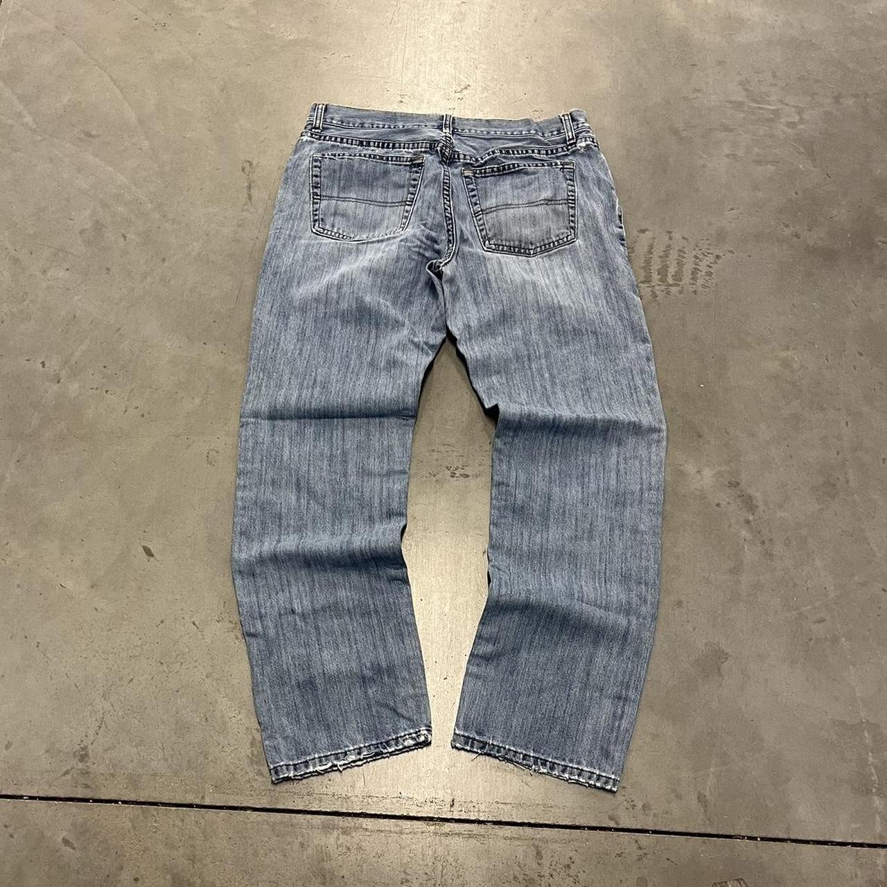 vintage 90’s blue faded regular fit distressed denim... - Depop