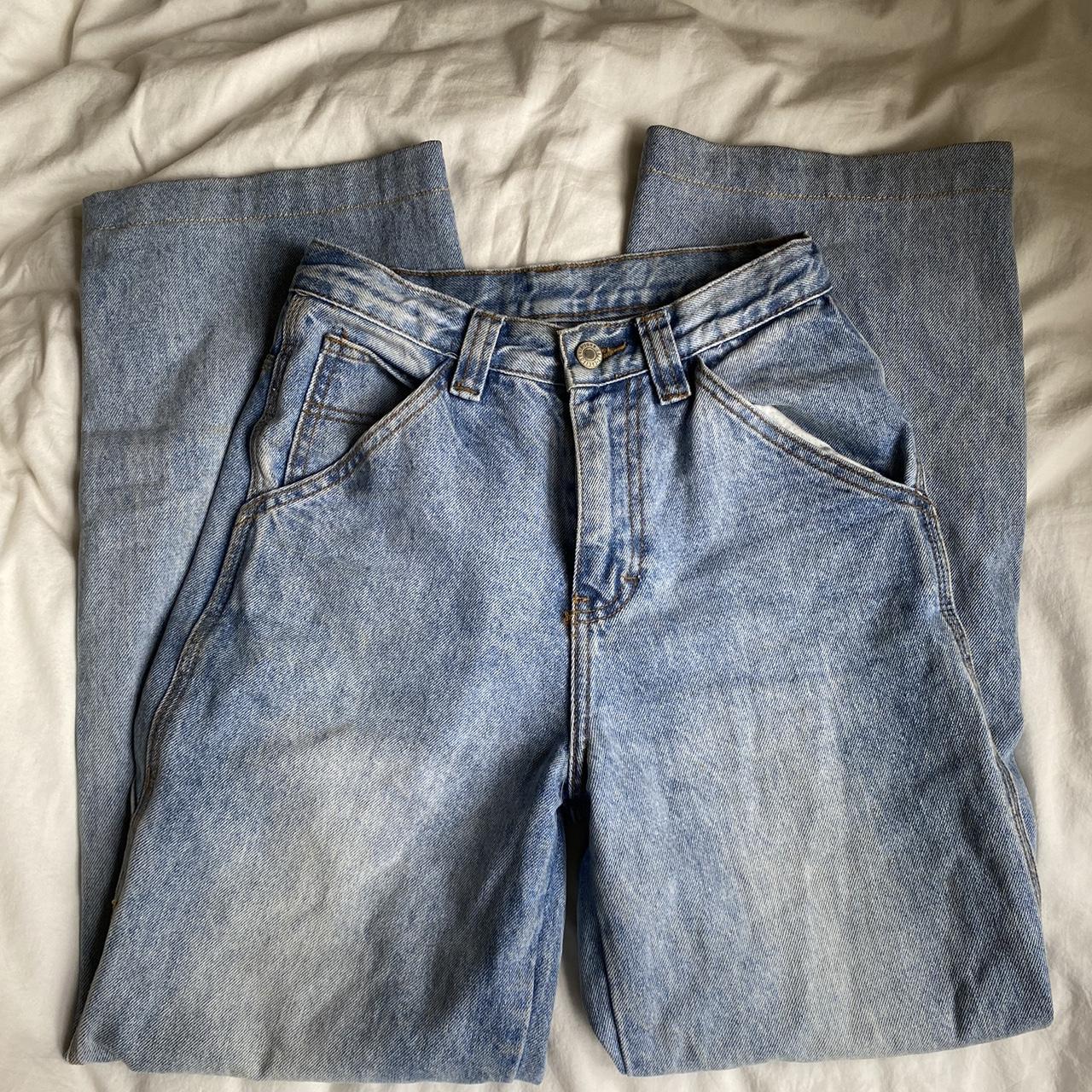 Brandy Melville John Galt baggy light wash high rise... - Depop