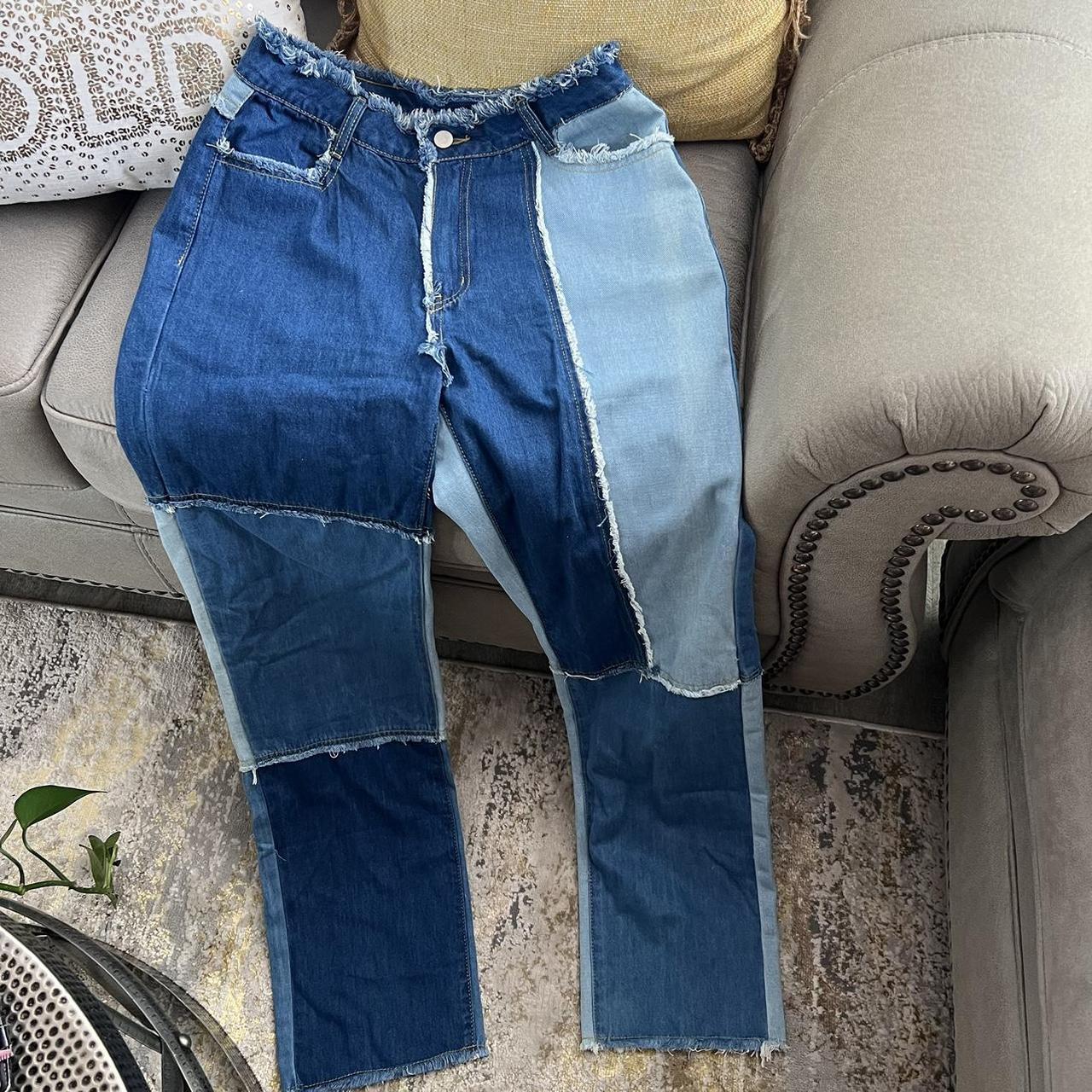 Vintage blue patchwork Jeans 🌸 Runs small Depop
