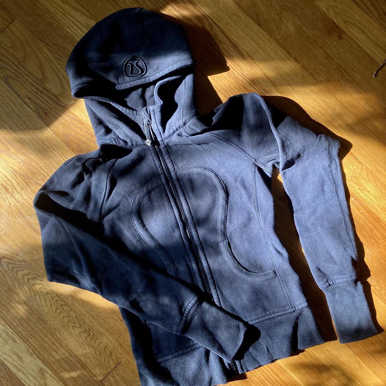 Y2K Lululemon zip-up black hoodie. Size 2. In - Depop