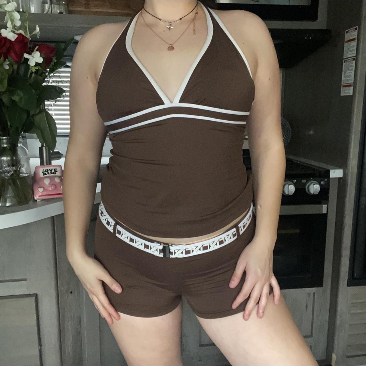 JAG Women's Brown and White Bikinis-and-tankini-sets