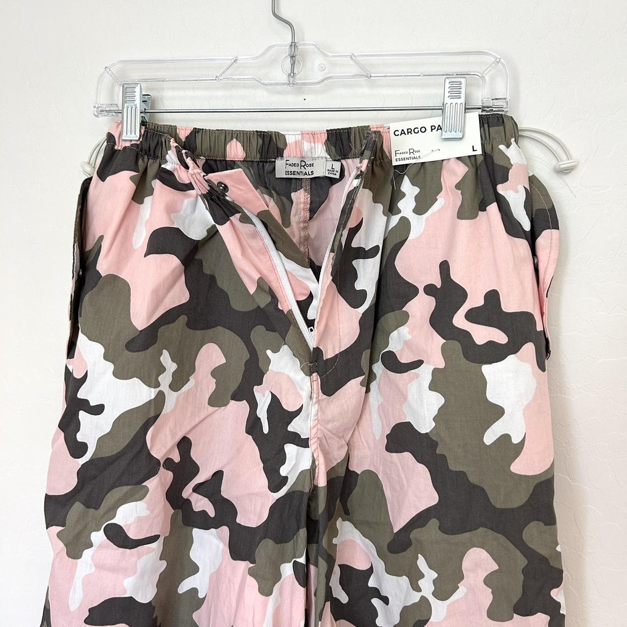 Pink Camo Parachute Pants by Faded Rose Has... - Depop