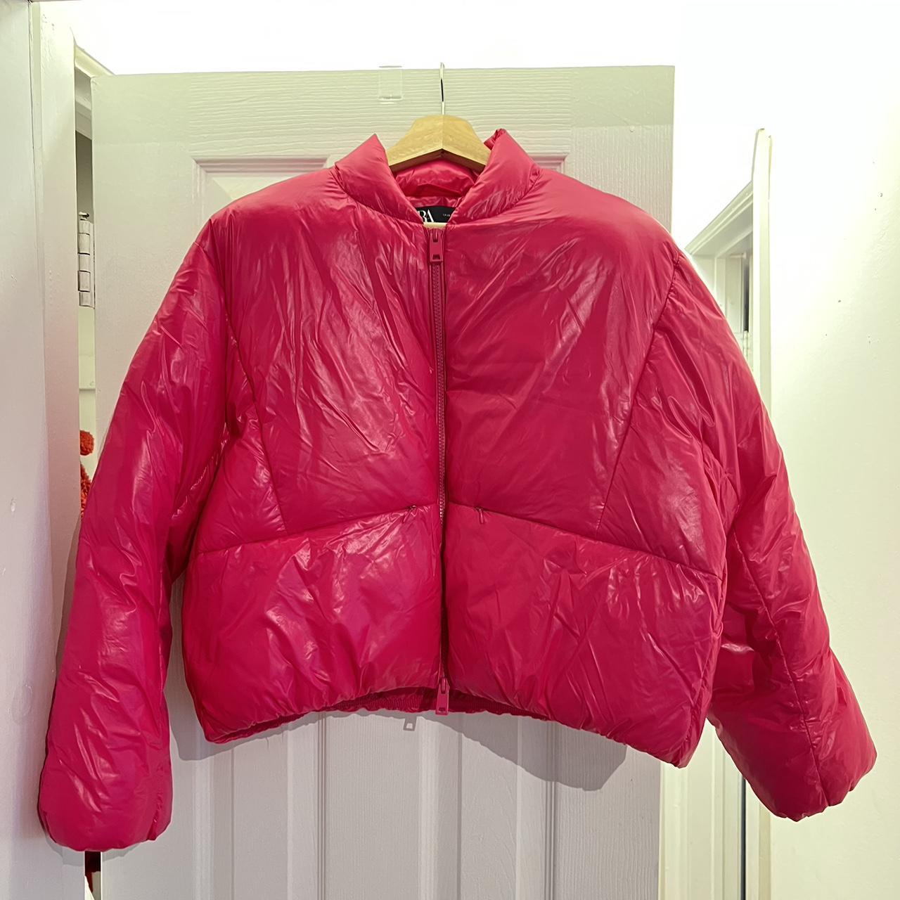 Zara Women's Pink Coat | Depop