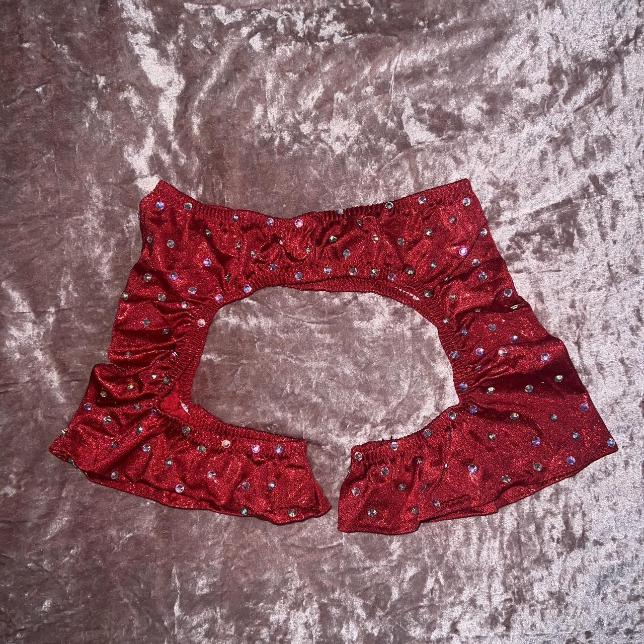 Assless Chaps Handmade, red rhinestone assless... - Depop