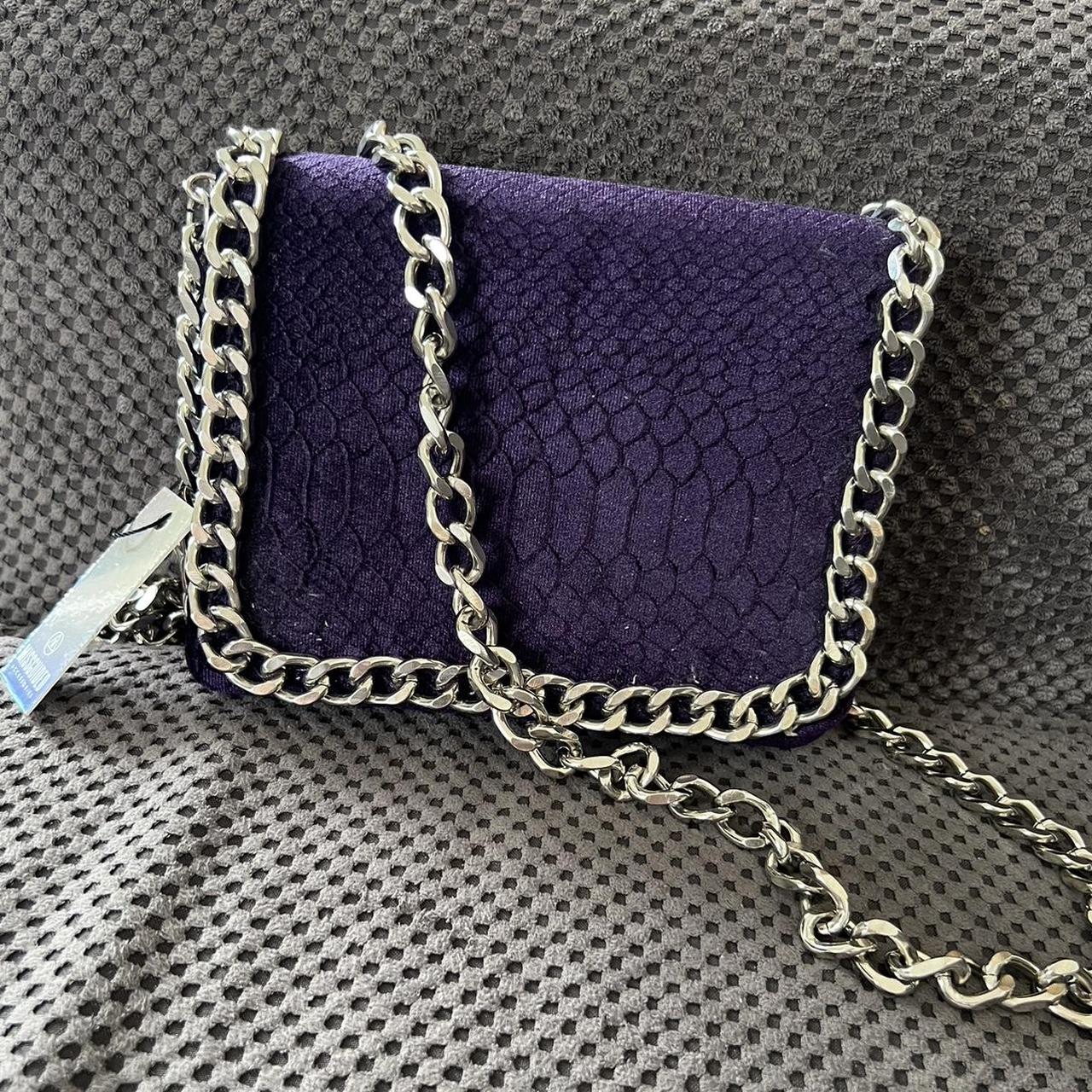 NEW Purple Missguided cross body bag with silver chain