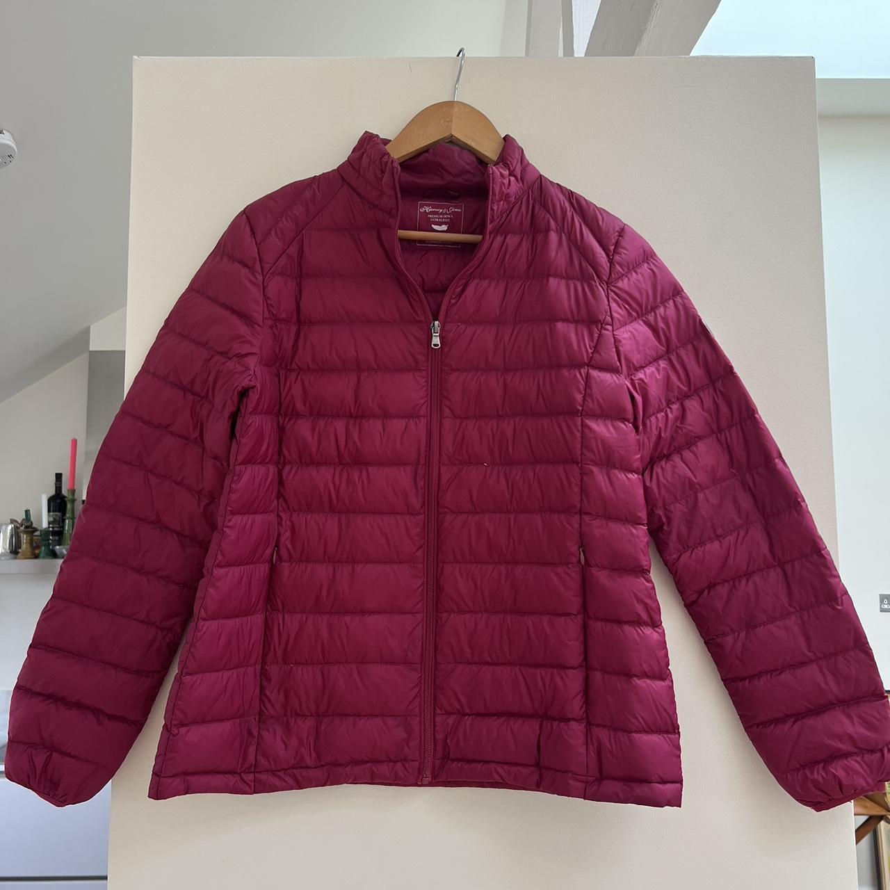 Harvey & Jones Down Jacket Magenta / Pink UK16... - Depop