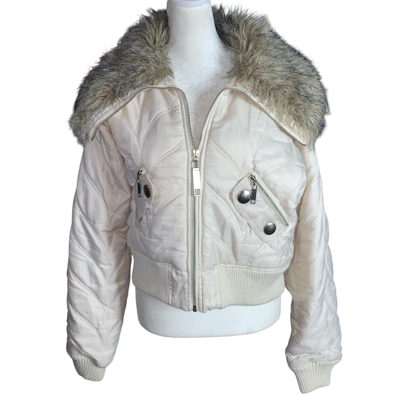 ジャケット・アウター MORGAN 00s n3b fur jacket y2k n2b Morgan De Toi Vintage Womens 00s Faux Fur Cropped Bomber