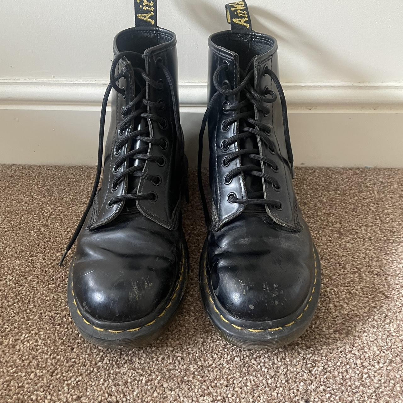 Doc martin boots in black size Uk 7 some barely... - Depop