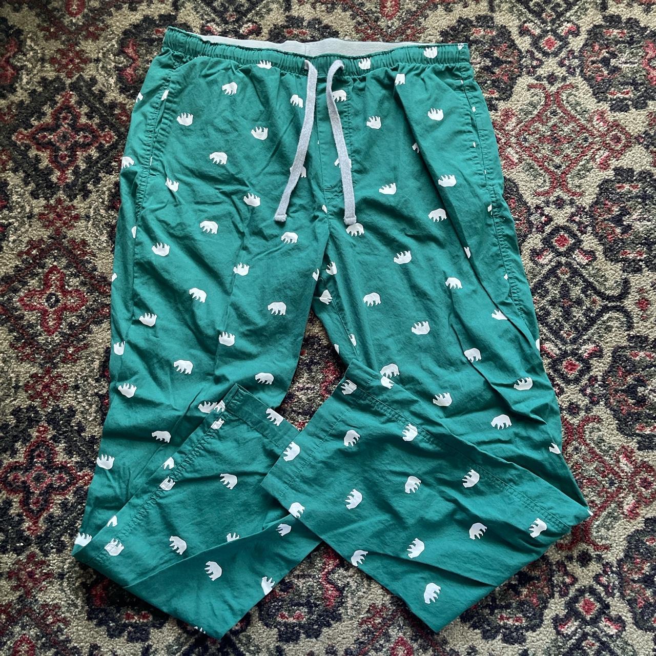 Gap Men's Green and White Pajamas Depop
