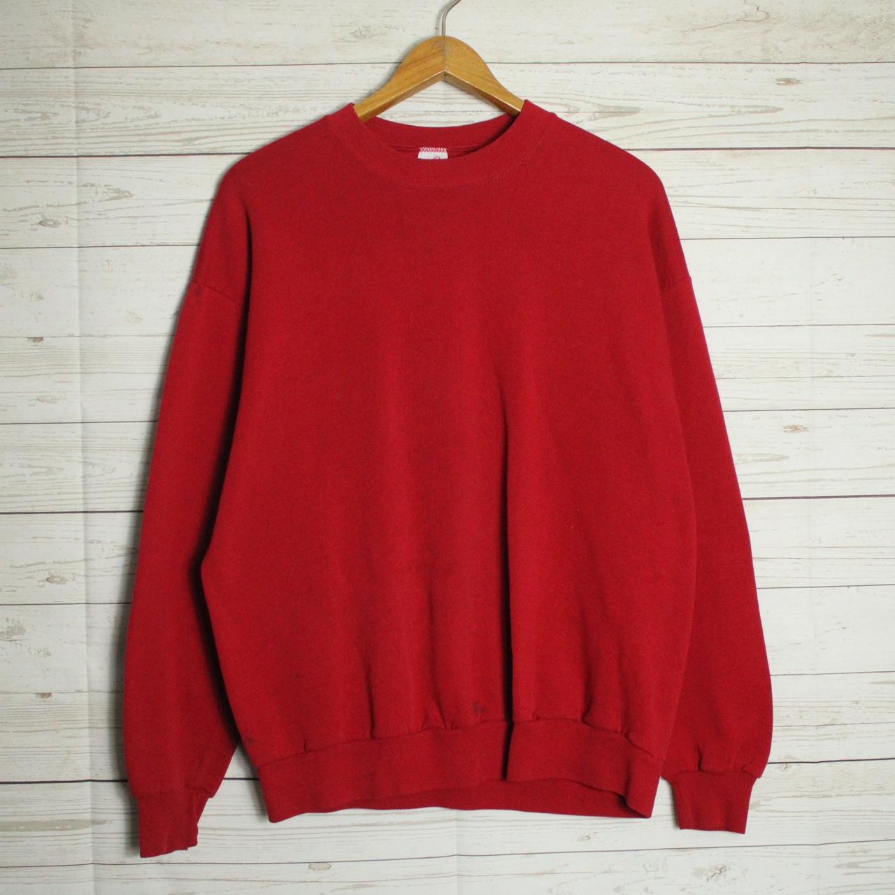 Fruit of the Loom Men's Red Sweatshirt | Depop