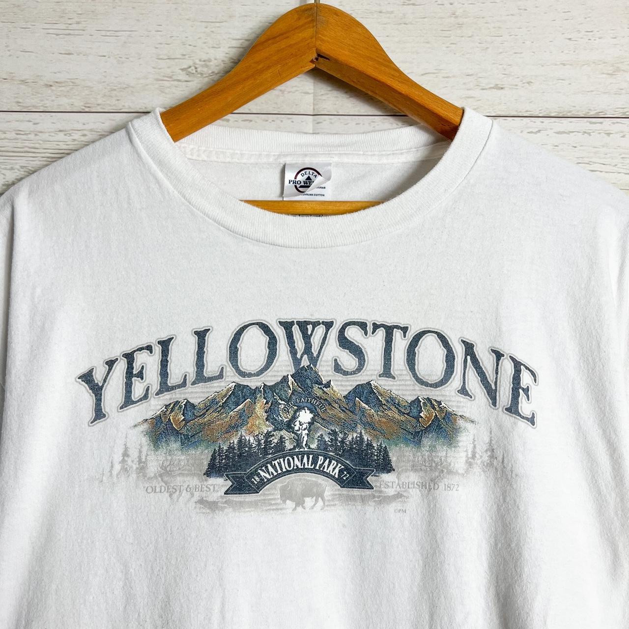Vintage Y2K Essential White YellowStone National... - Depop