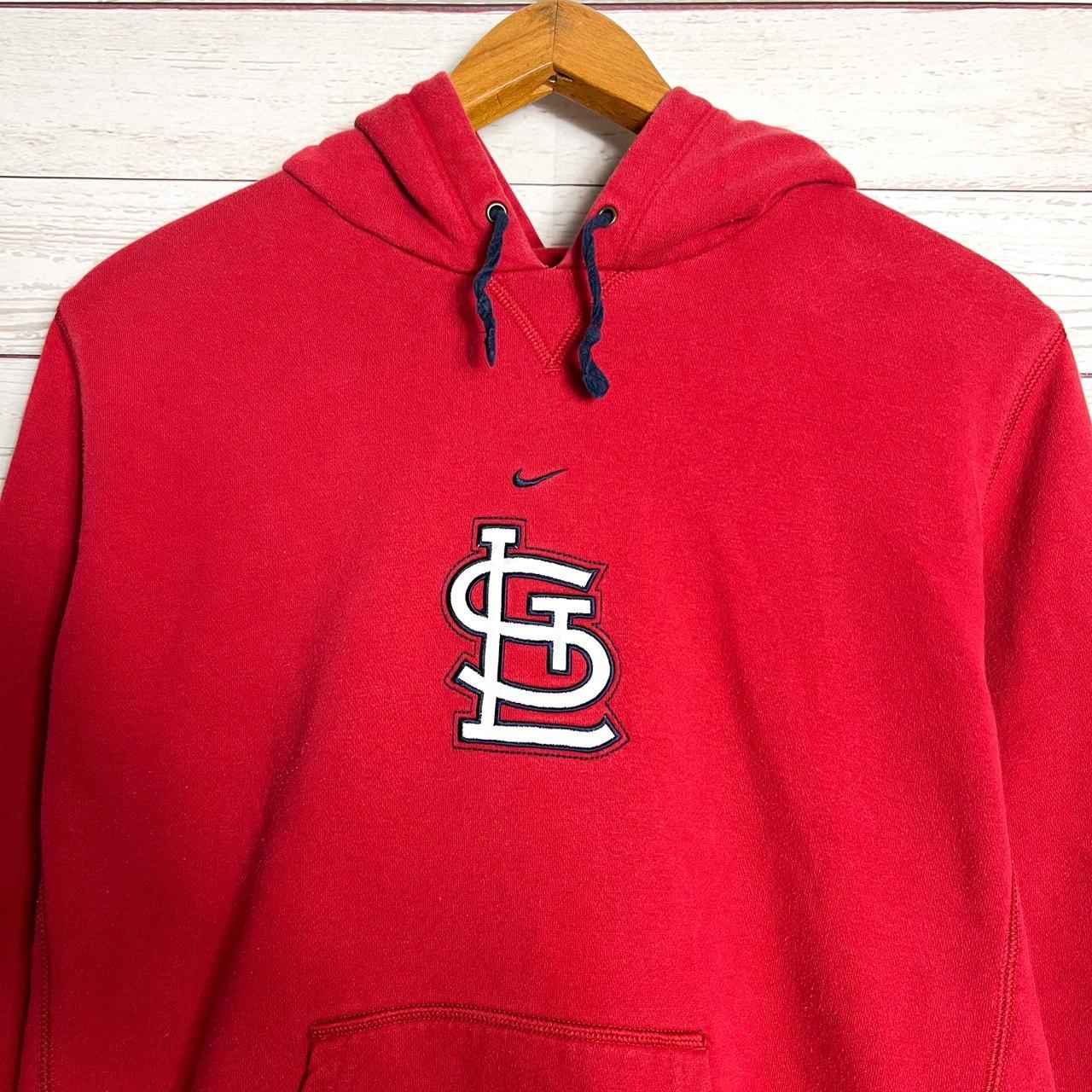 VTG St Louis Cardinals Nike Center Swoosh Hoodie Sweatshirt Size