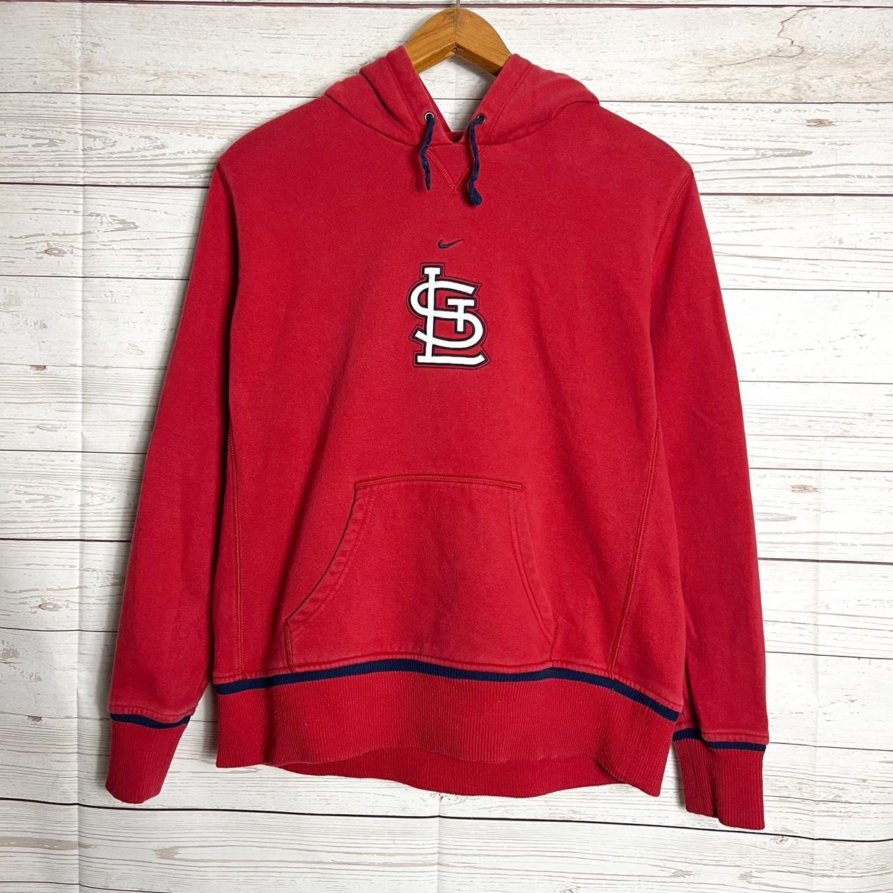 VTG St Louis Cardinals Nike Center Swoosh Hoodie Sweatshirt Size