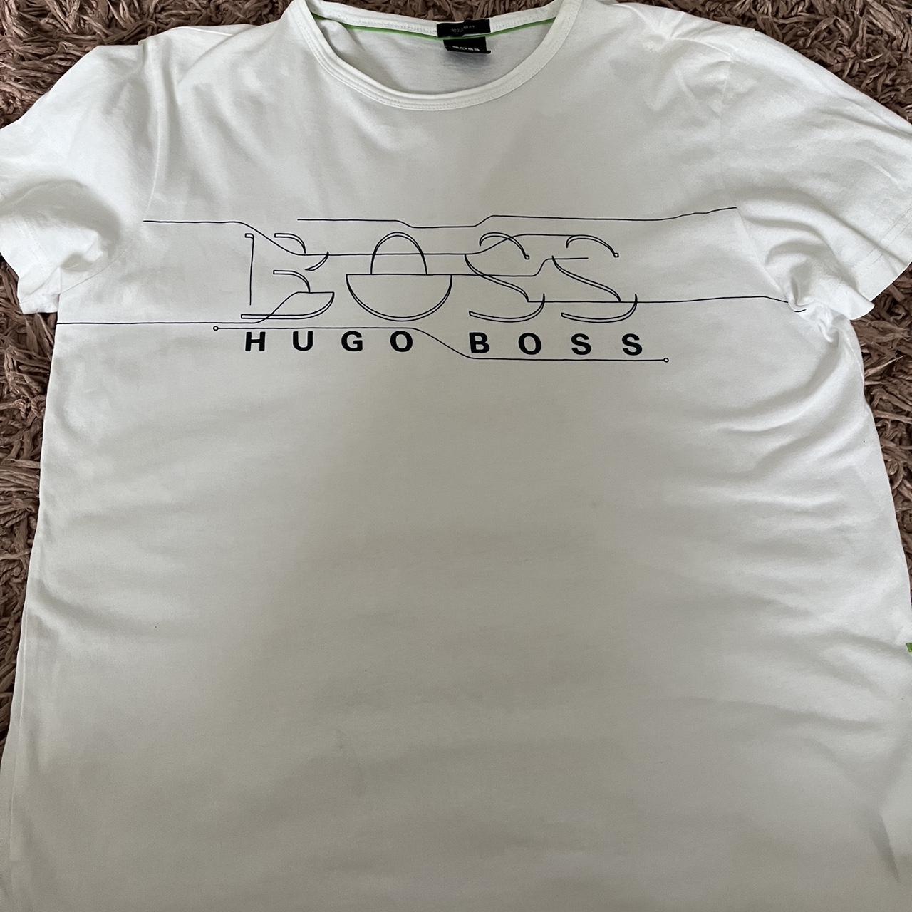 White Hugo boss too great condition worn a couple of... - Depop