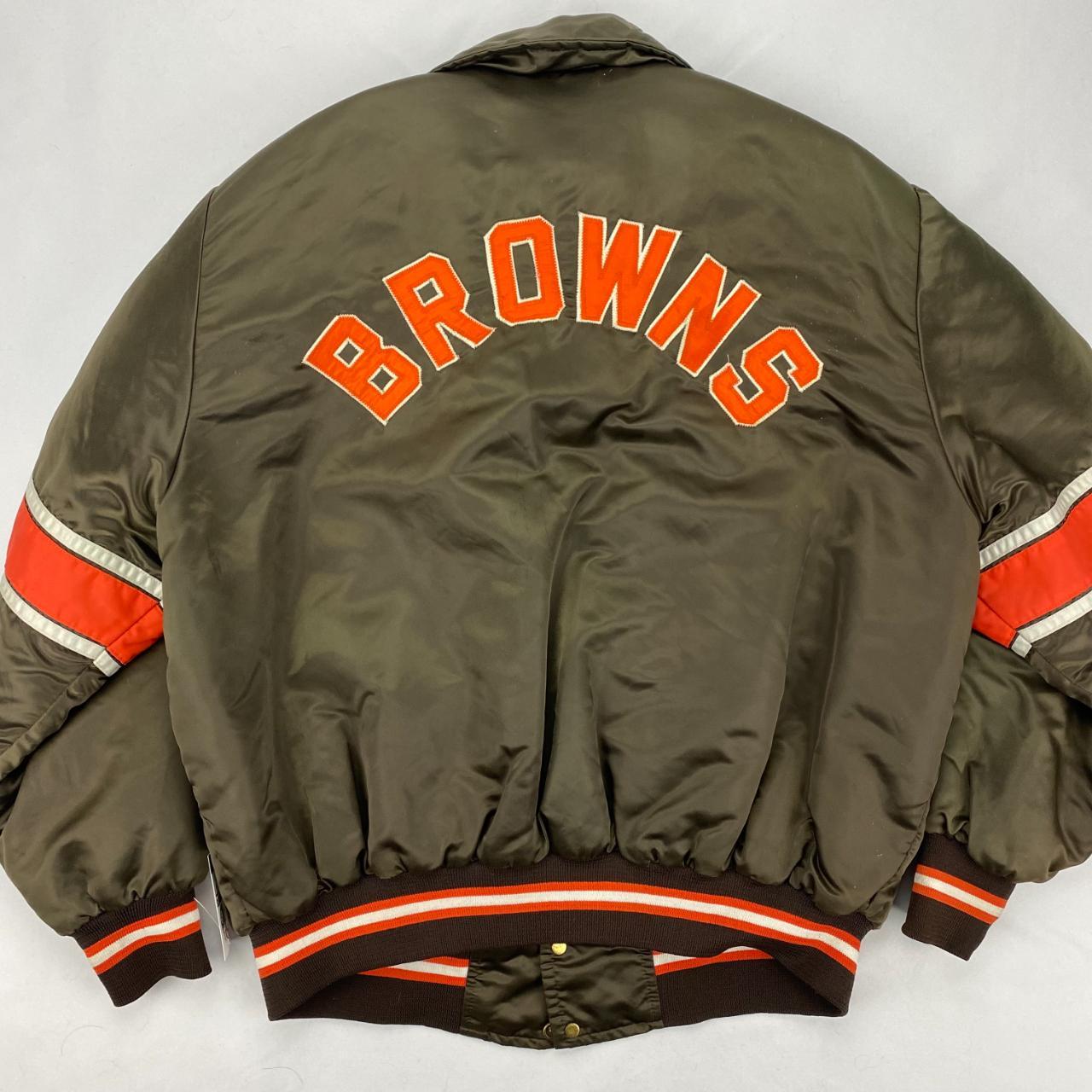 Vintage 80s Cleveland Browns NFL satin varsity - Depop