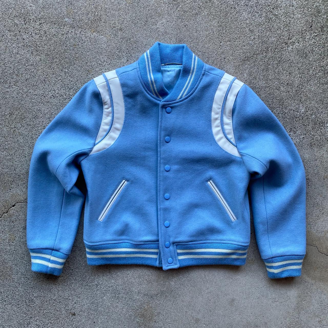 Saint laurent shop teddy jacket blue