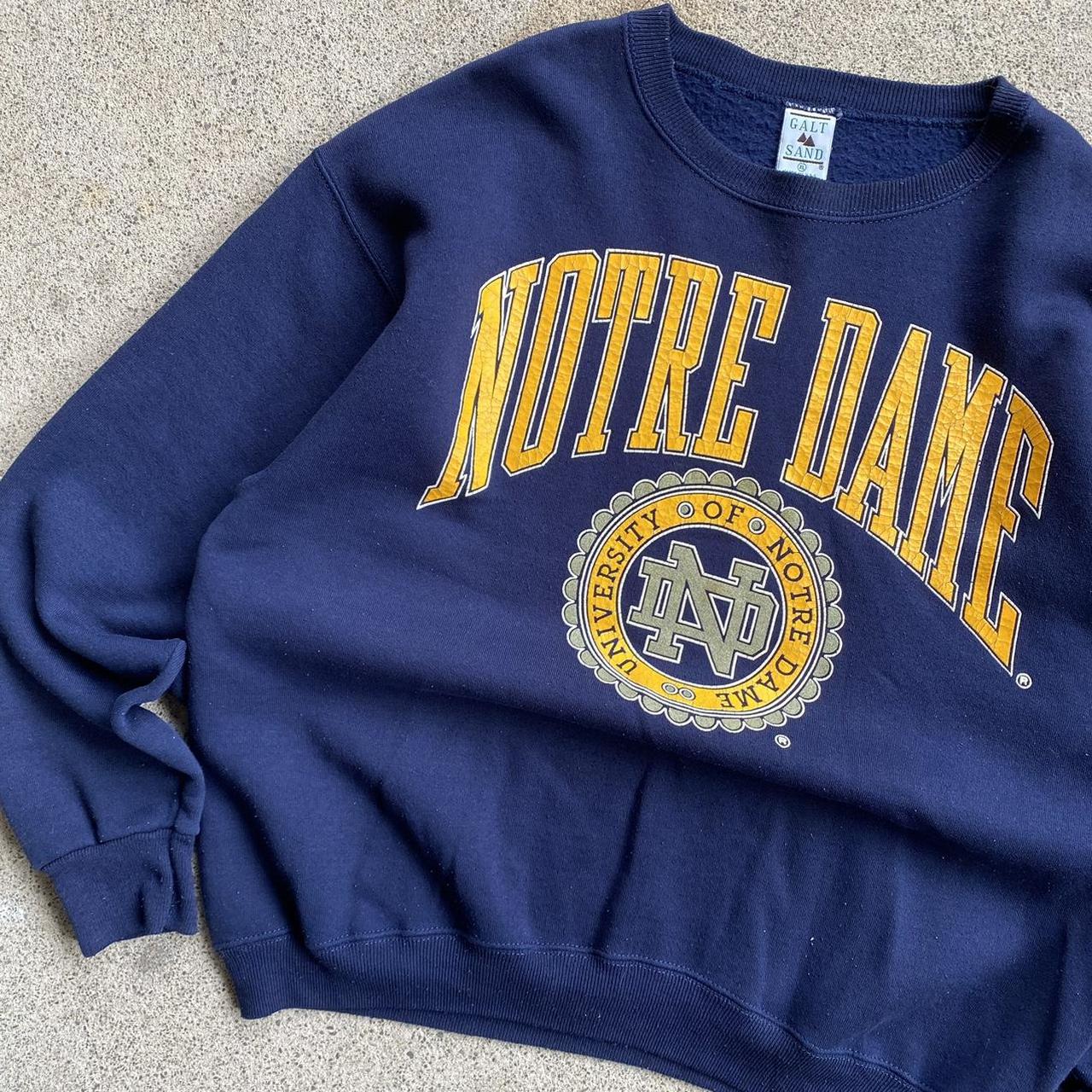 Vintage 90s Notre Dame University Crewneck... - Depop