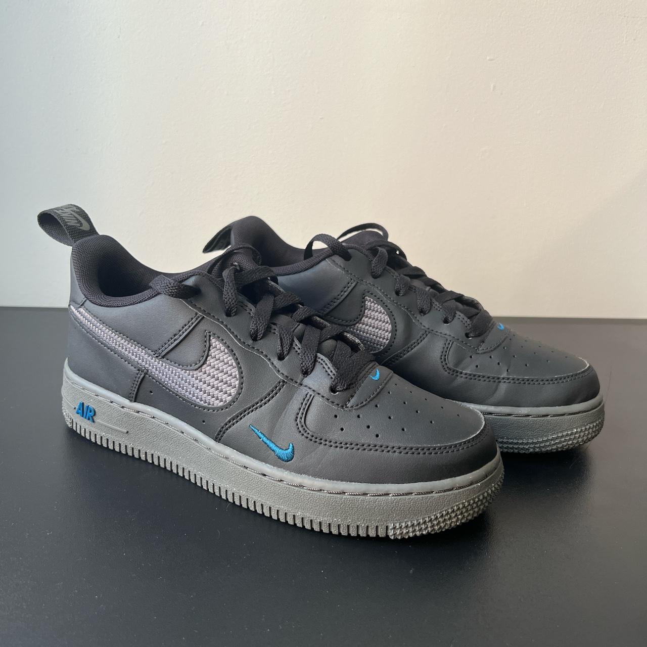 Nike Air Force 1. Grey, black & blue. Worn a few... - Depop