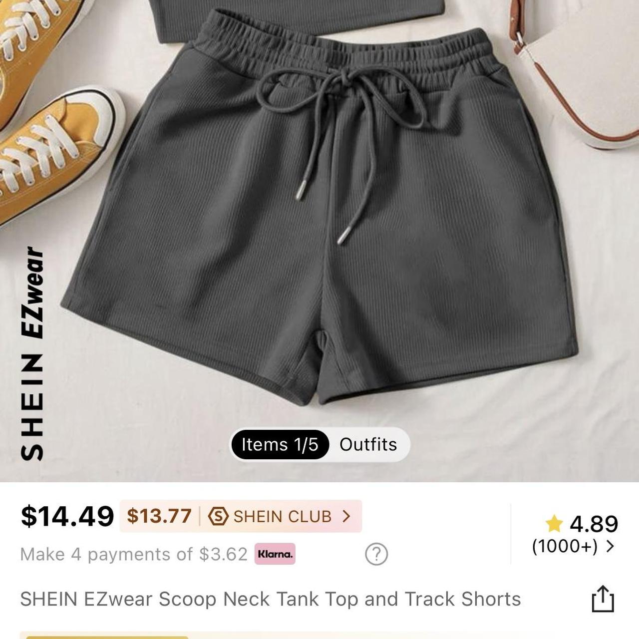 SHEIN EZwear Scoop Neck Tank Top and Track Shorts