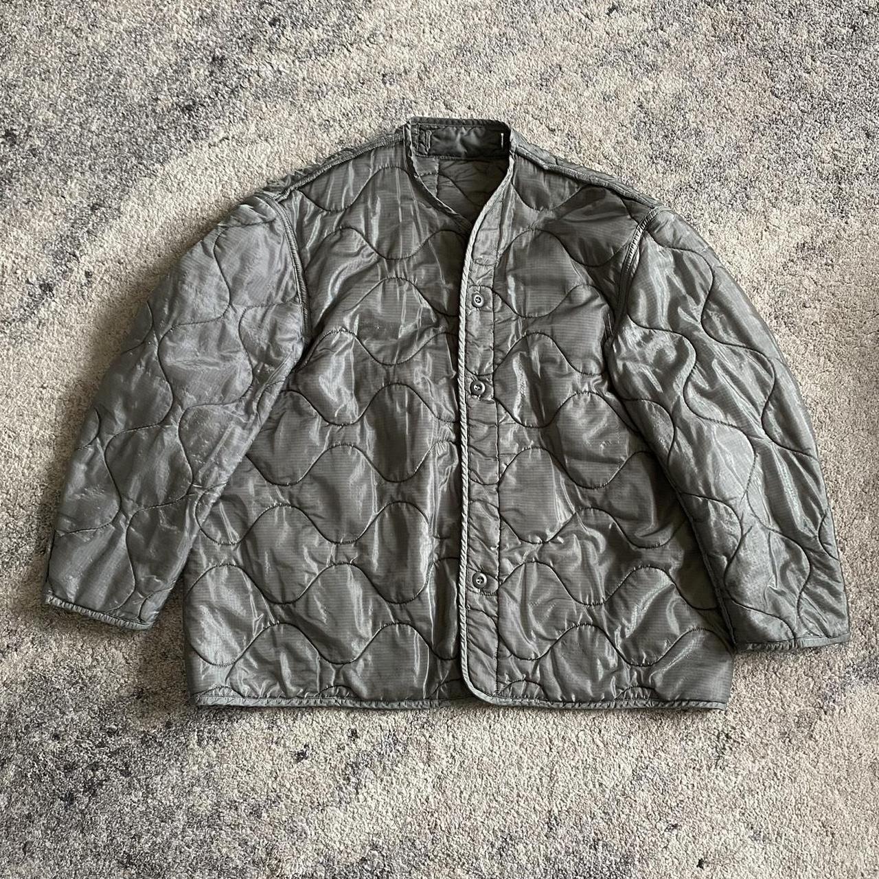 Vintage Army Liner Jacket Army green rip stop... Depop