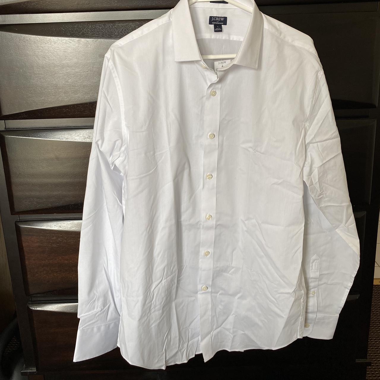 J. Crew Slim Performance Dress Shirt White size... - Depop