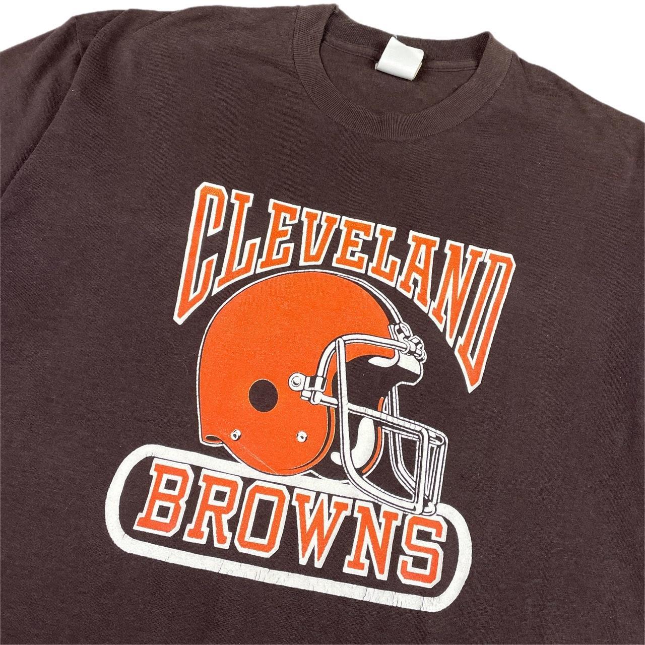 Vintage Cleveland Browns Brown Logo 7 T Shirt Size: XL New