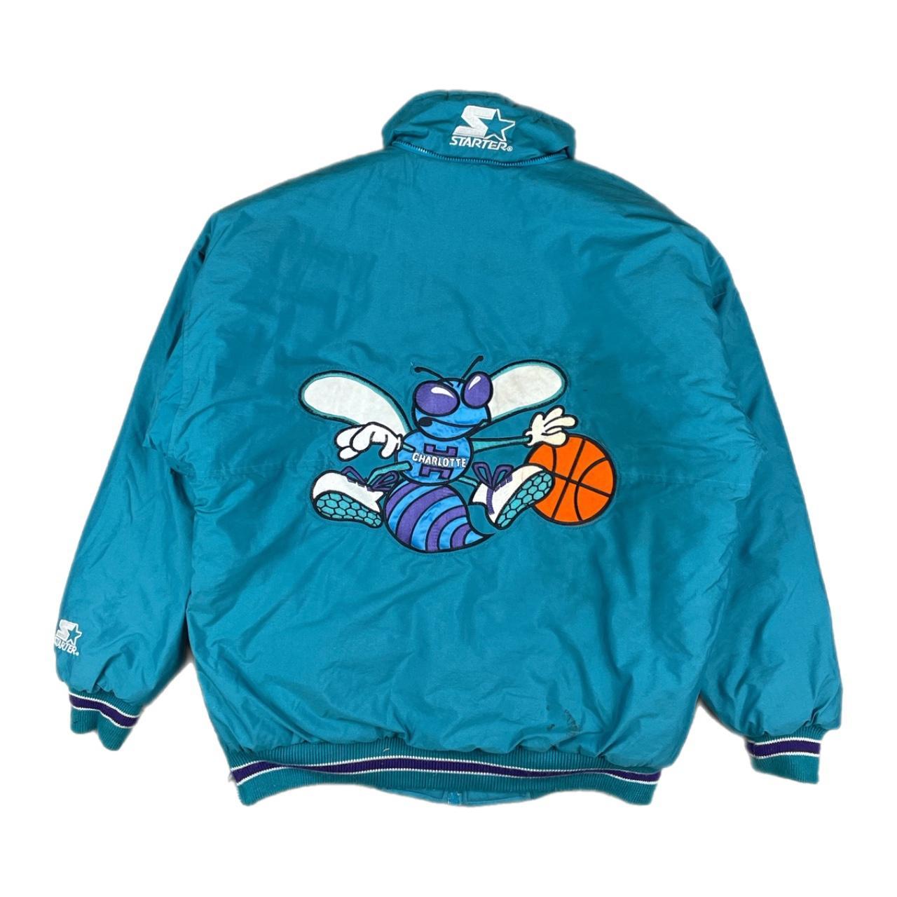 Vintage 90s Charlotte Hornets Starter Puffer Jacket... - Depop