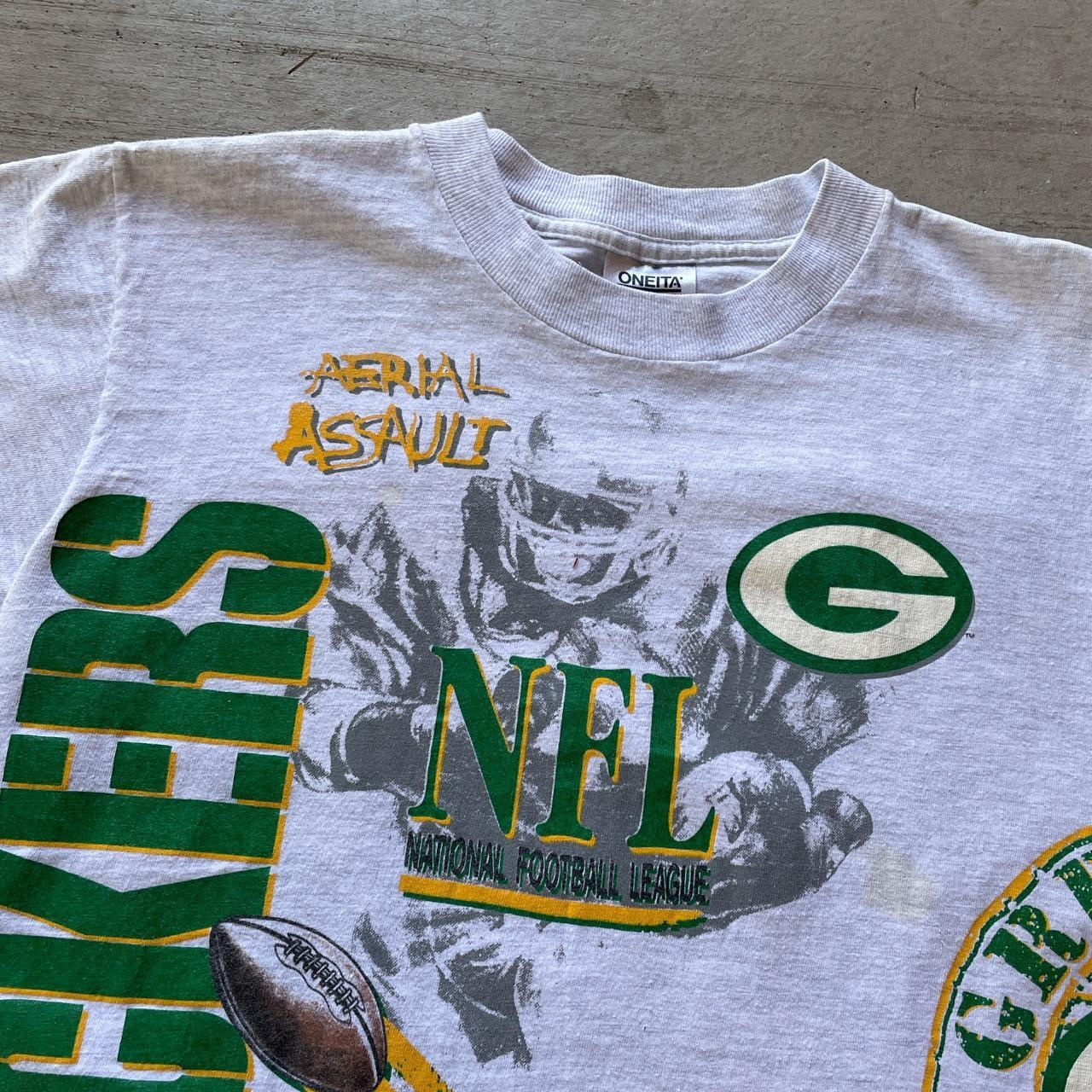 Vintage 90s NFL Green Bay Packers Single Stitch All Over Print 