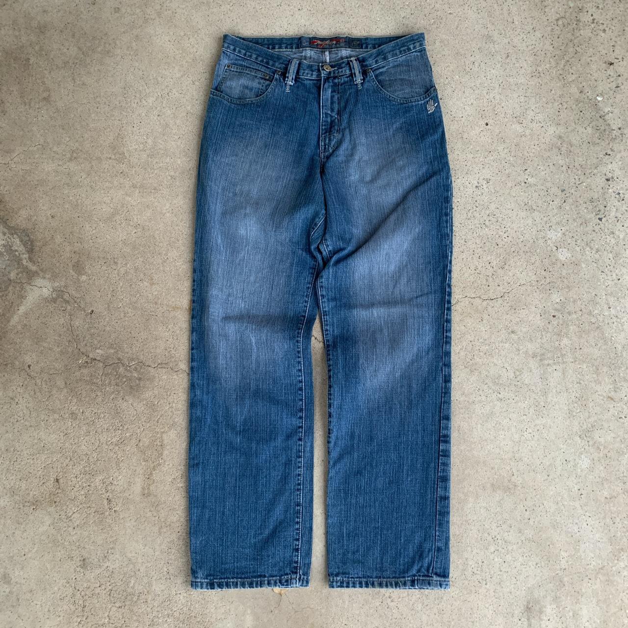 Vintage Y2K Miskeen Wide Leg Baggy Denim Jeans In... - Depop