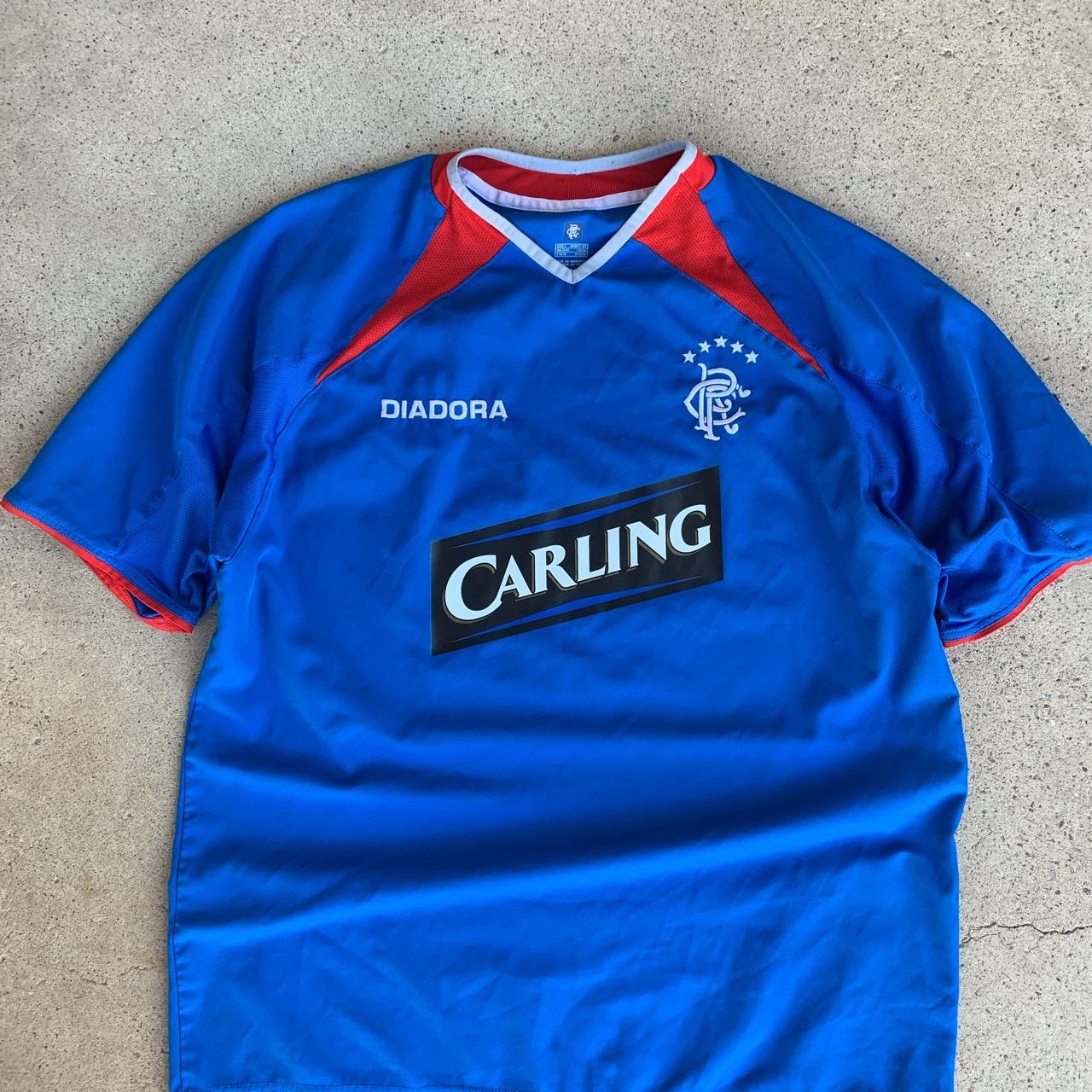 Vintage 2003 Glasgow Rangers FC Diadora Football... - Depop