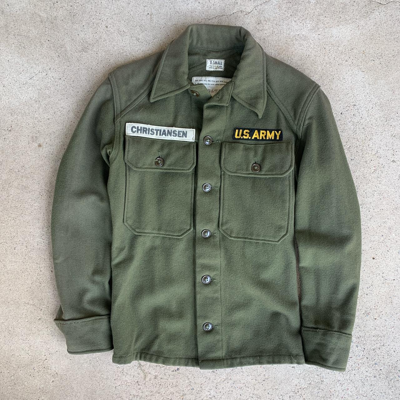 Vintage 1950s US Army OG-108 Green Wool Korean War... - Depop