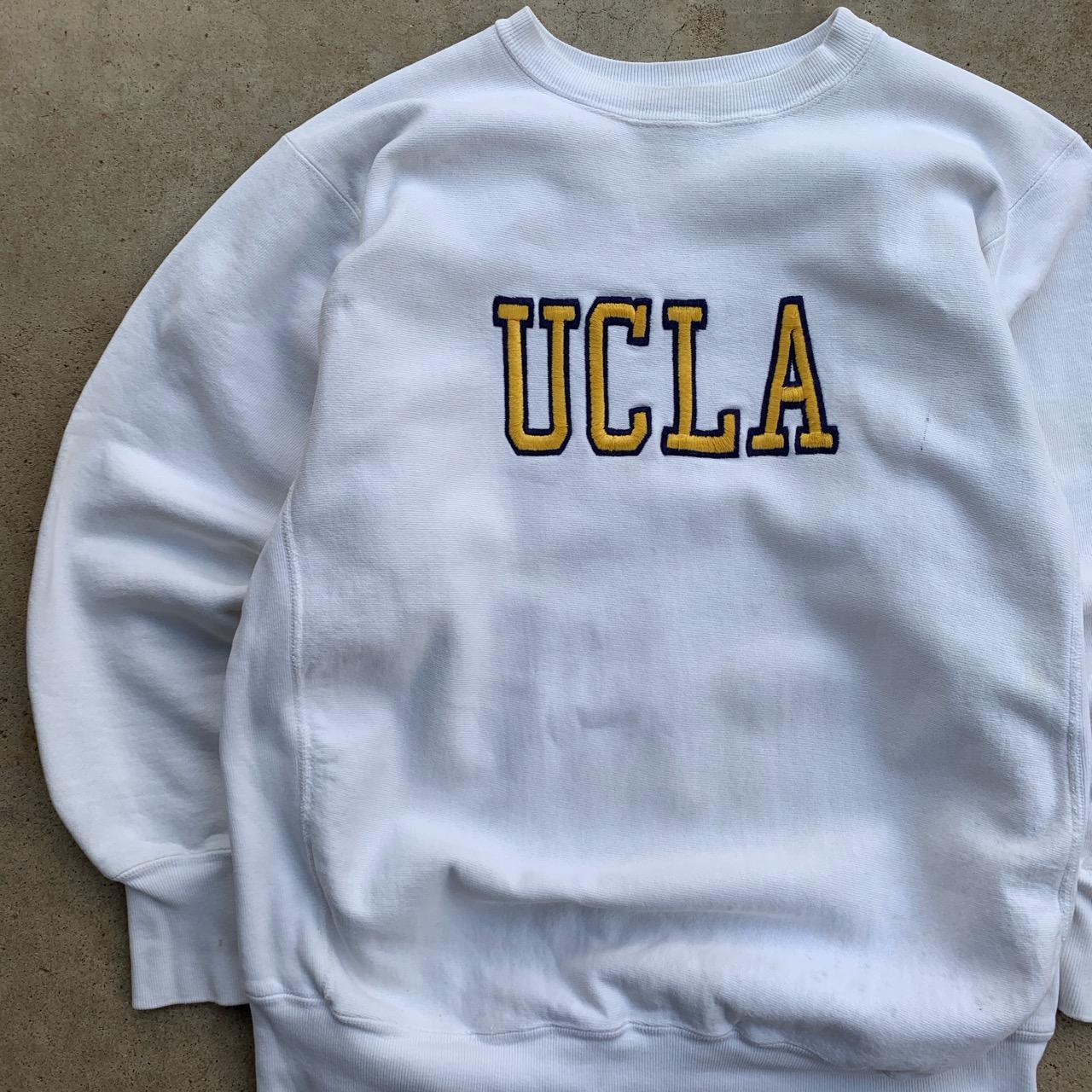 Vintage 90s UCLA Champion Reverse Weave White... - Depop