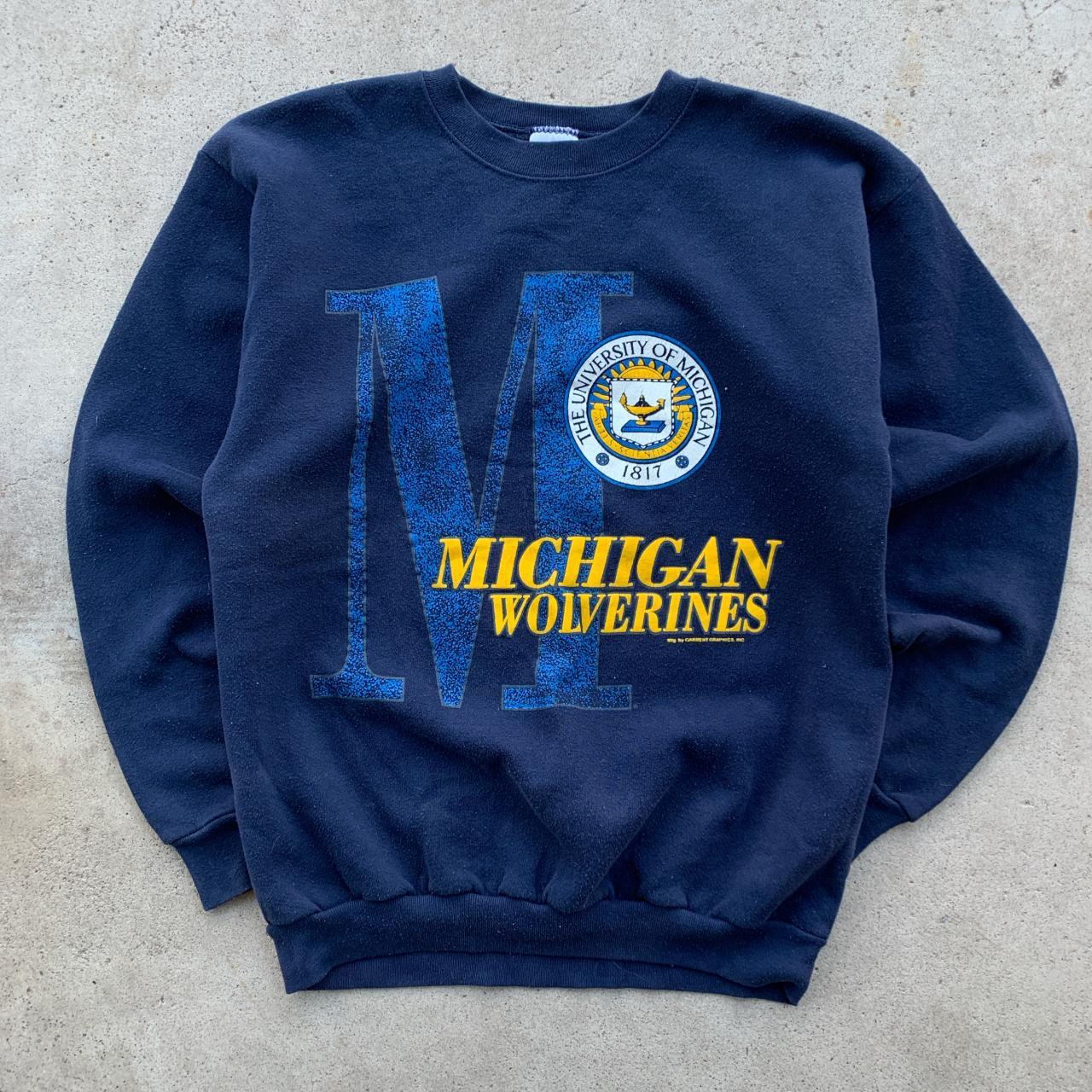 Vintage 90s Michigan Wolverines Sweatshirt Size Large