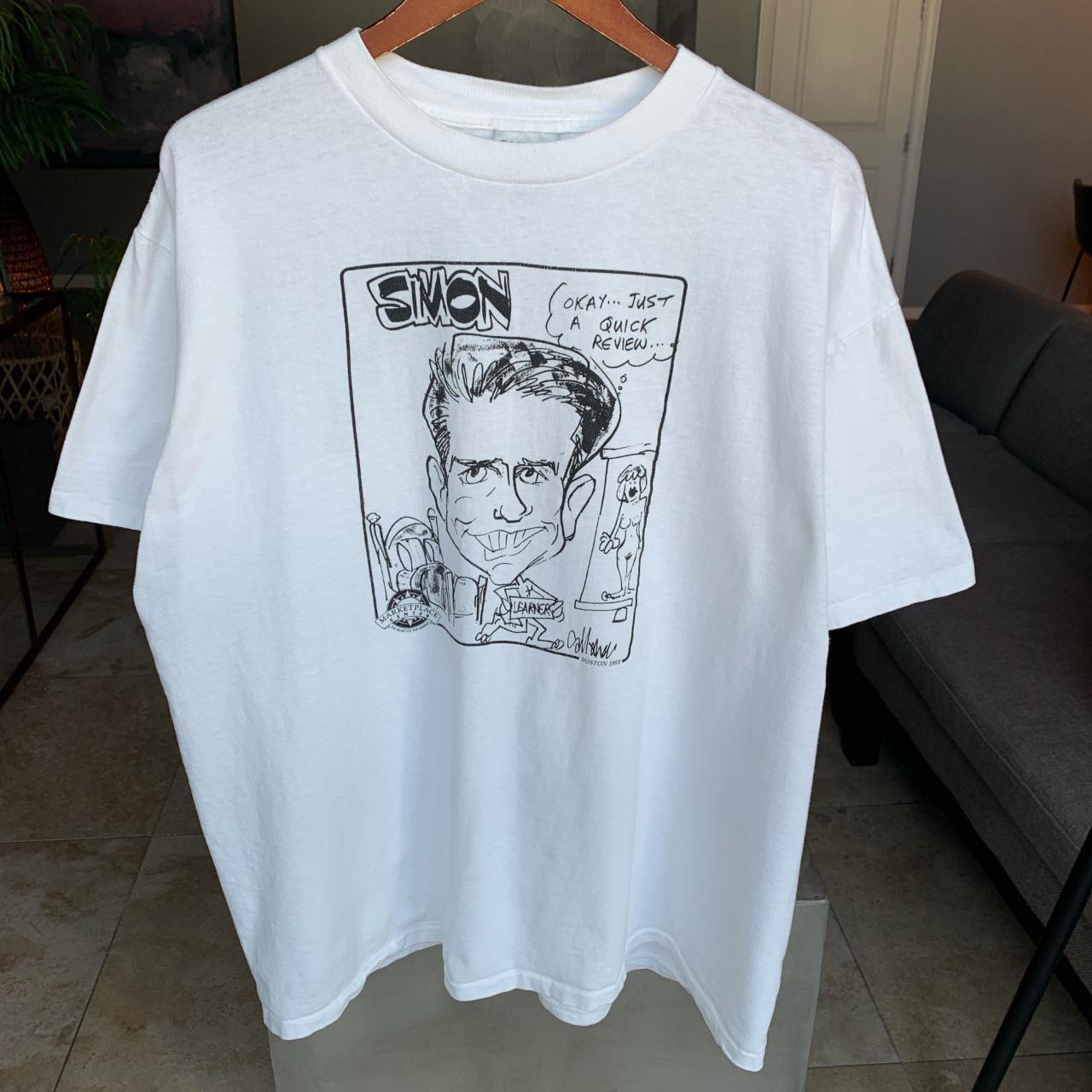 Vintage 90s Simon Cowell Stag Experience Caricature... - Depop