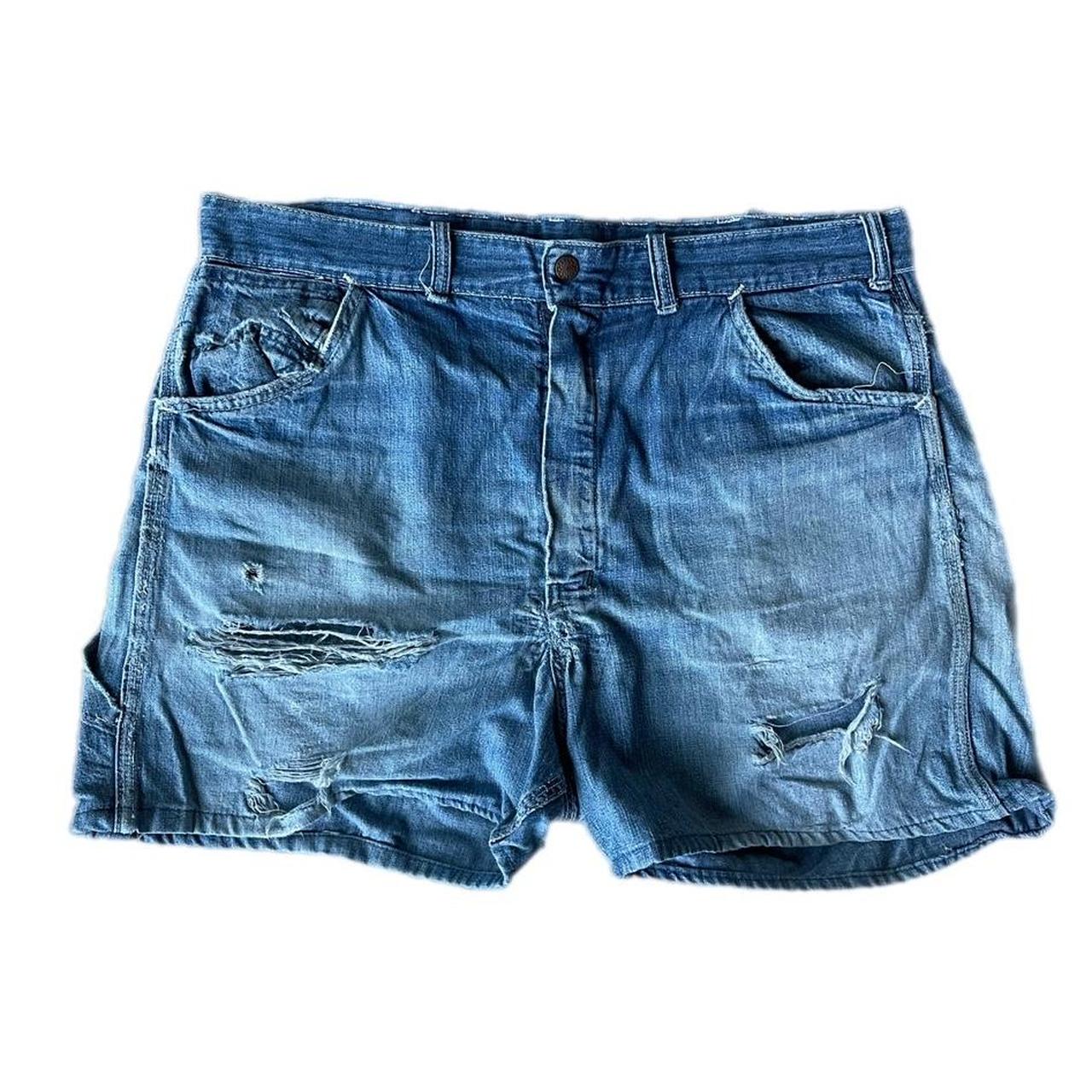 Vintage 1960s Carpenter Farmer Jean Shorts In good. Depop