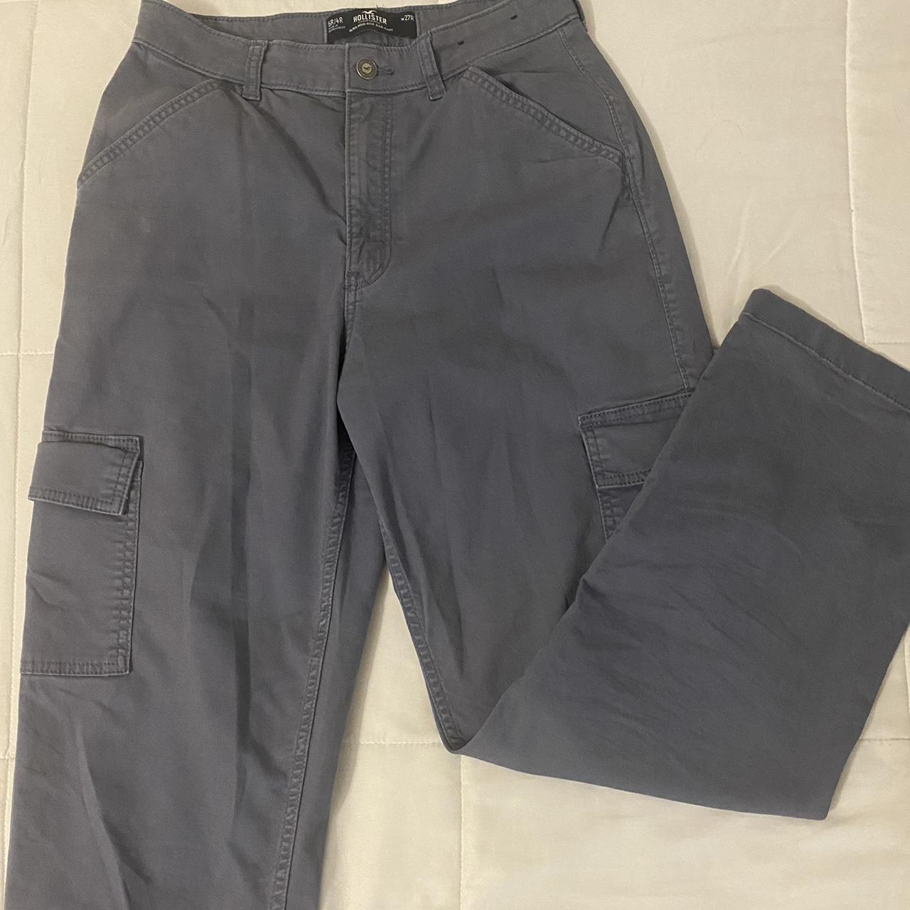 Blue/Grey Cargo Pants - Depop