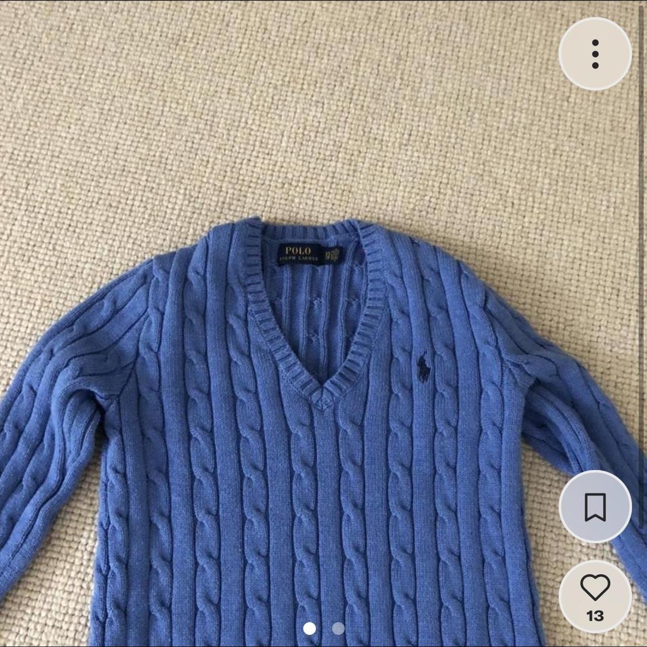blue ralph lauren v neck would fit and a or xs - Depop