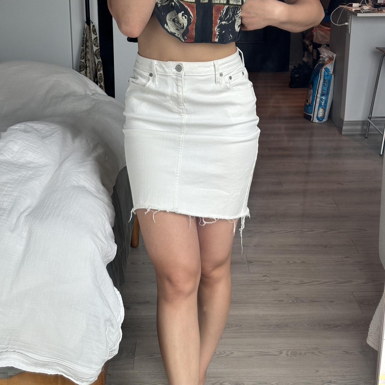 Banana republic white jean skirt best sale