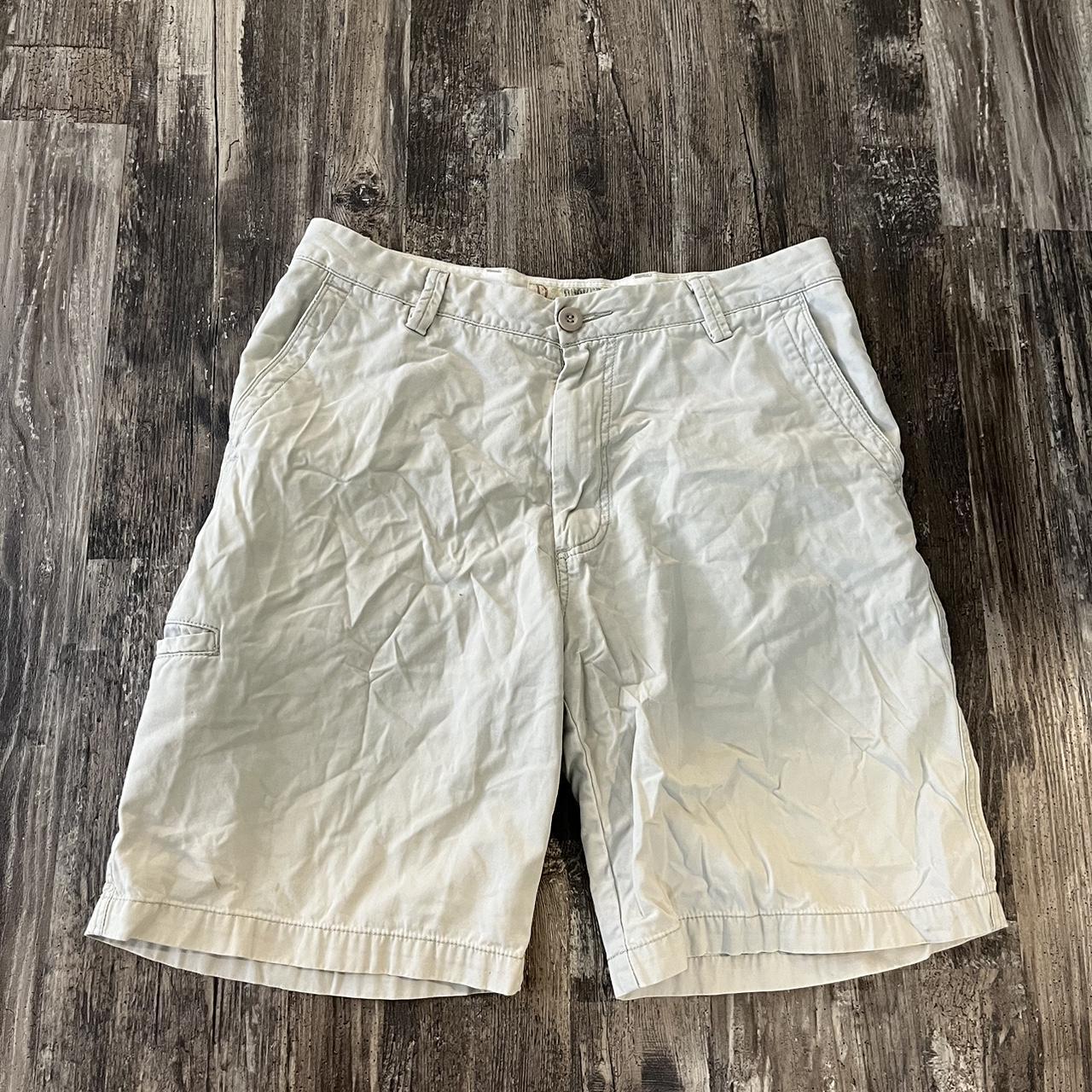 Reclaimed Vintage Men's Tan and Cream Shorts | Depop