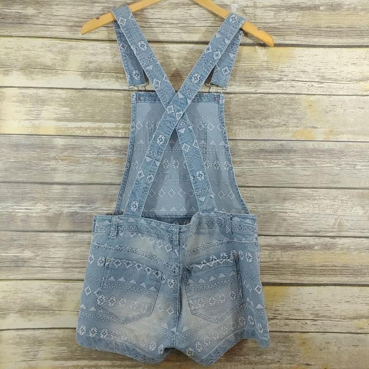 Kensie Denim Overall Shorts Tribal Print Kensie. Depop