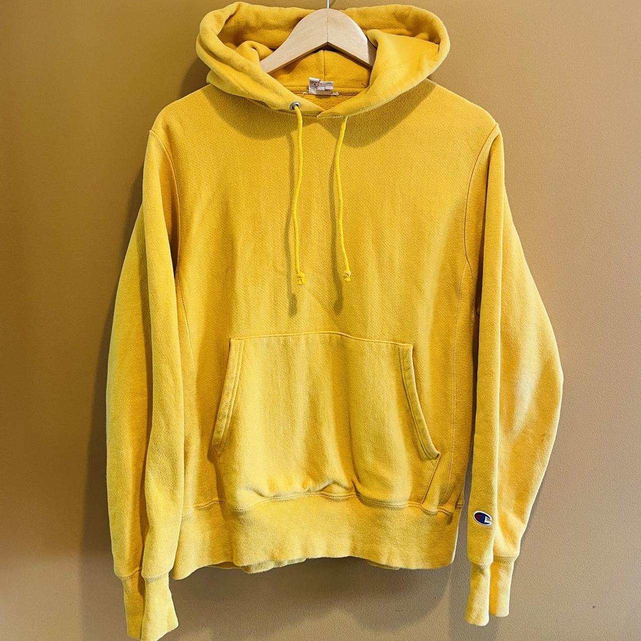 Mustard yellow cheap hoodie champion