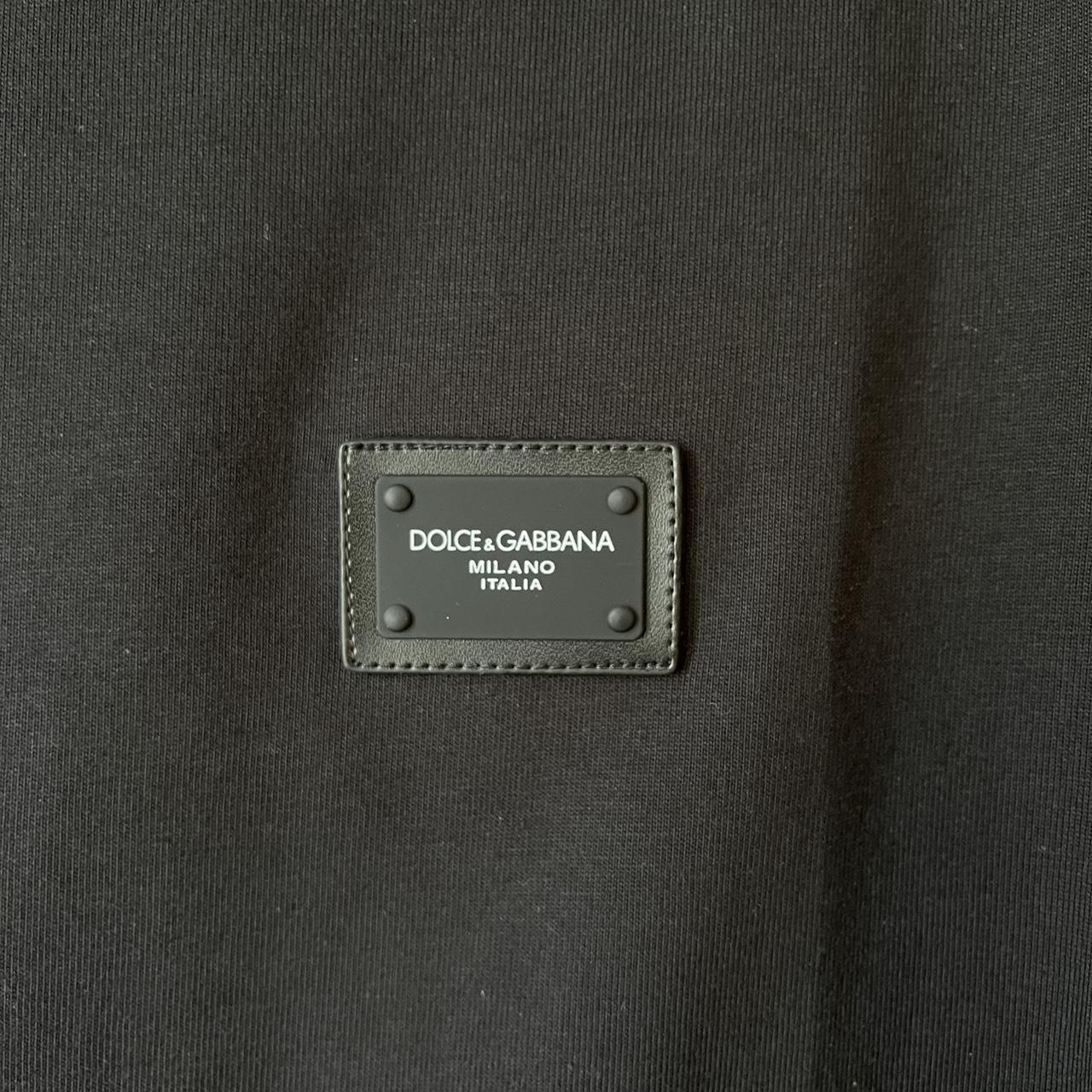 Dolce&Gabbana mens black logo plaque t-shirt Worn... - Depop