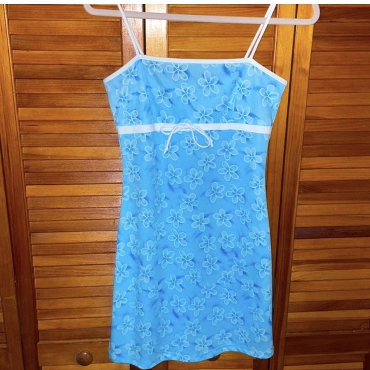 Cute Baby Blue 90s   2000s Tropical Print Summer - Depop