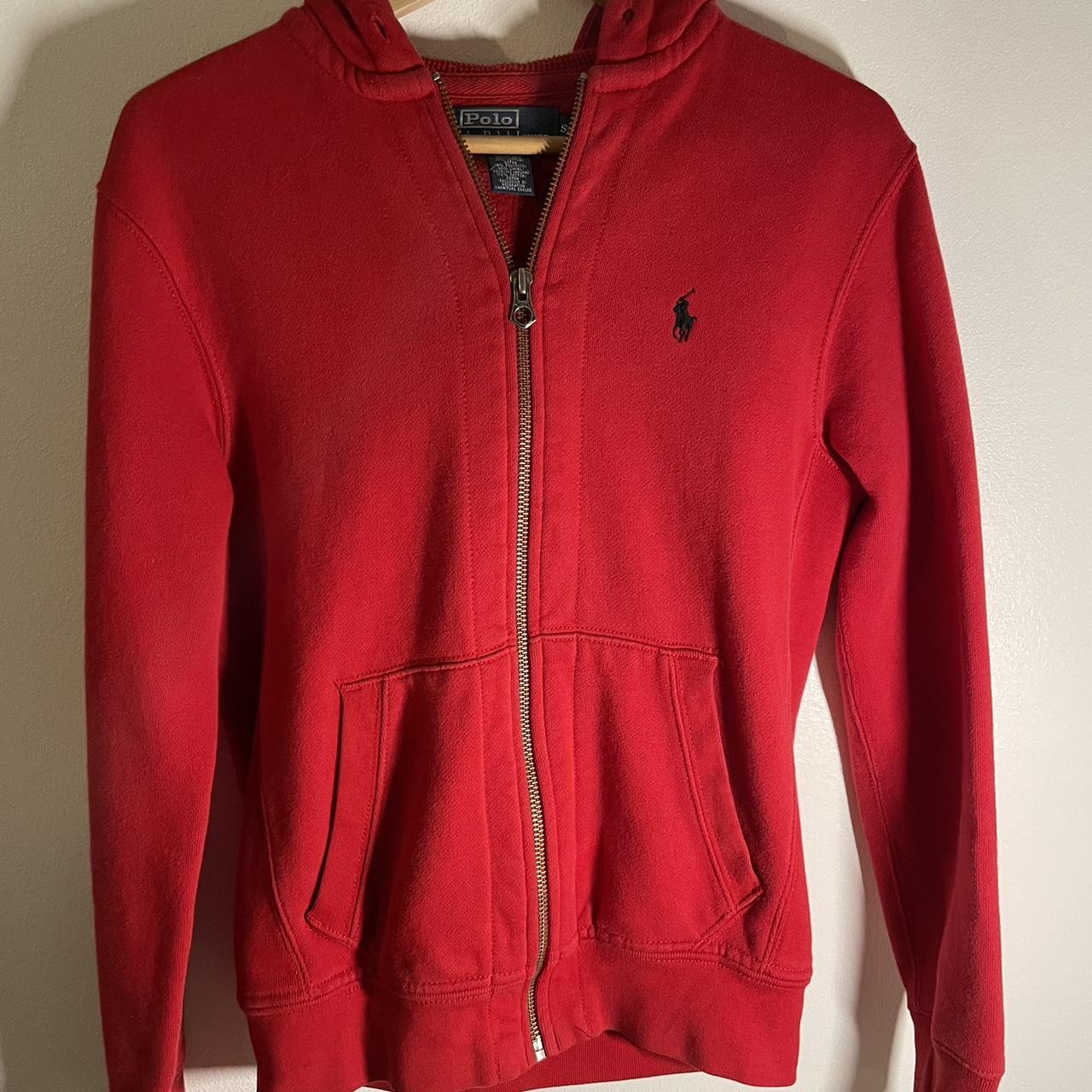 RALPH LAUREN zip up hoodie - red ralph lauren... - Depop